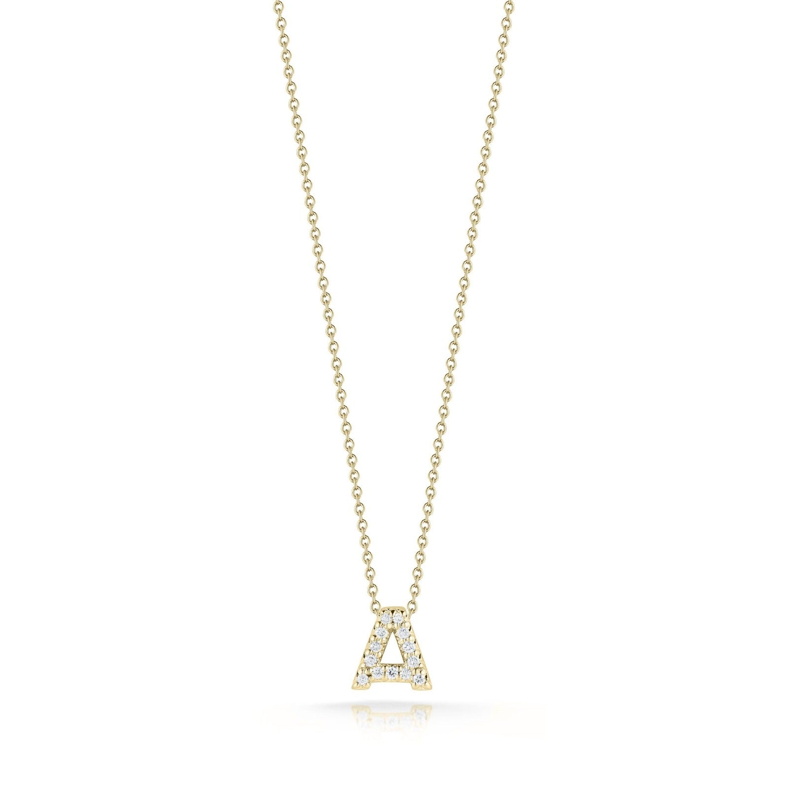 Roberto Coin 18K Diamond Love Letter Necklace "A"