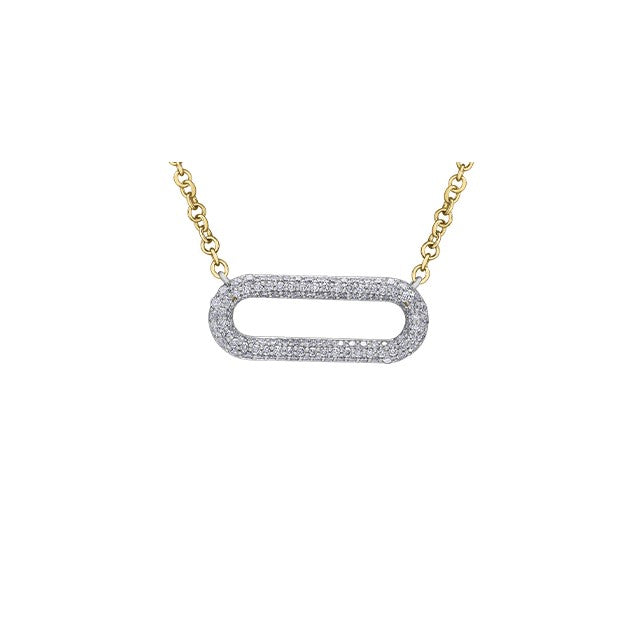 10K Diamond Oval Link Necklace 2/3ct