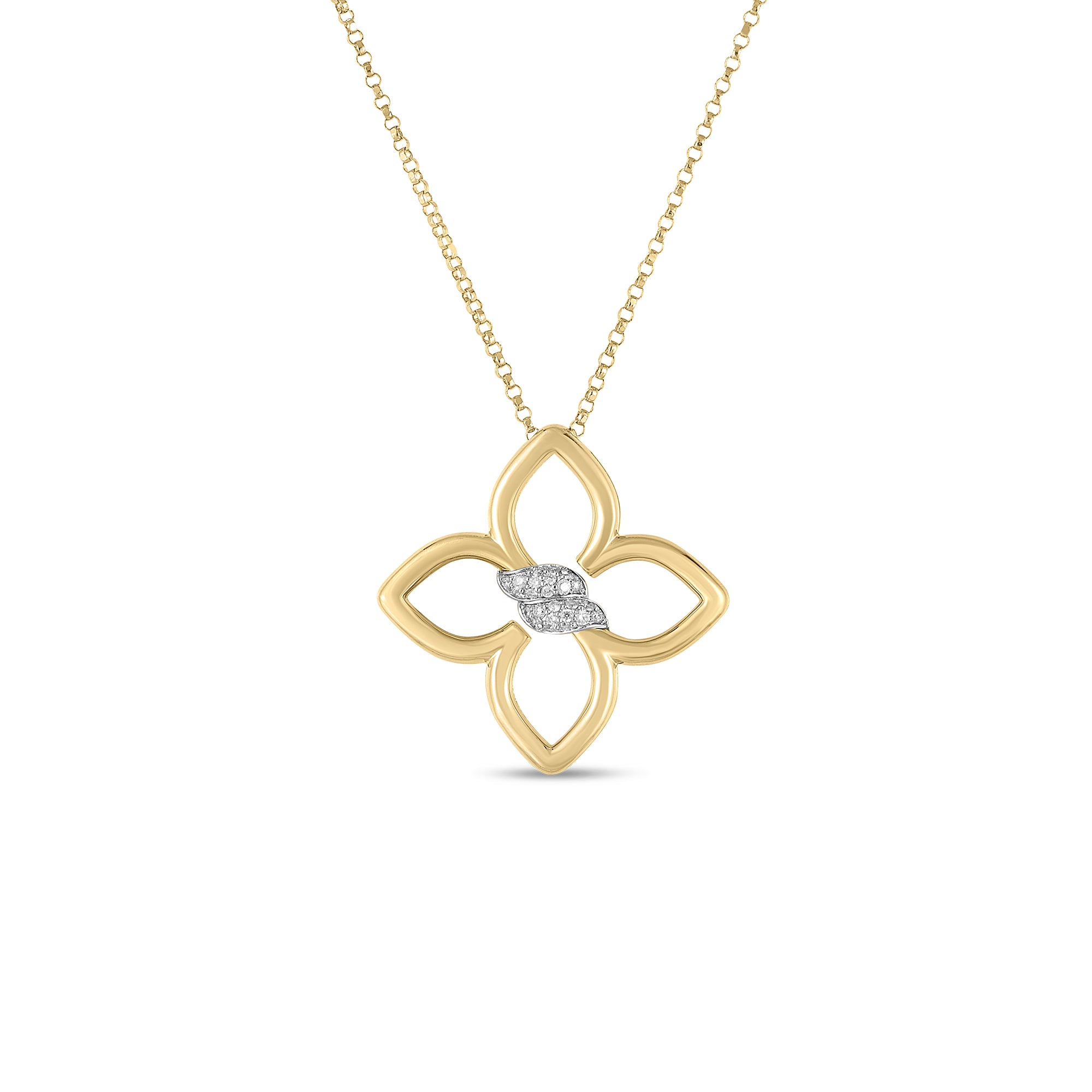 Roberto Coin 18K Y&W Small Cialoma Necklace | IJL Since 1937