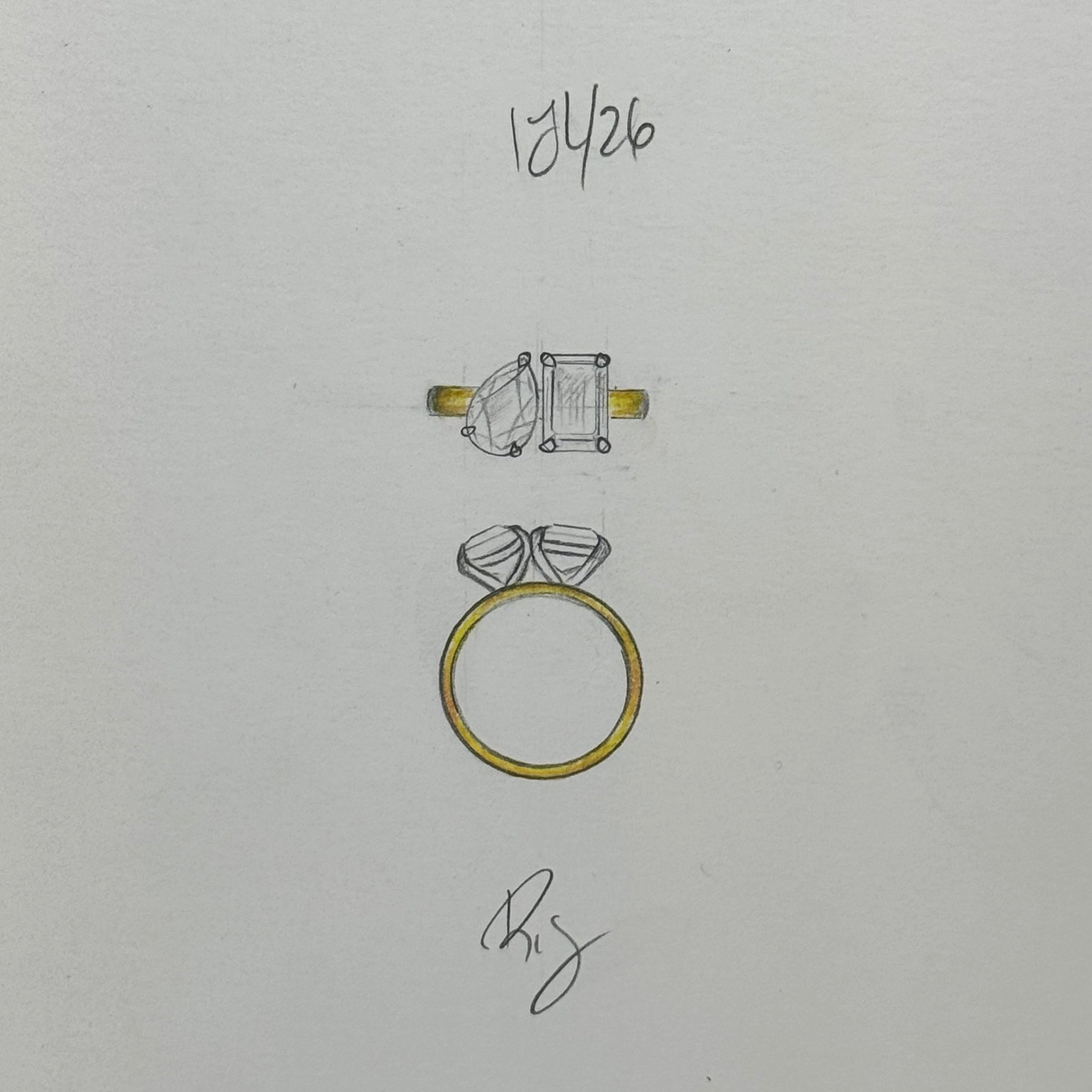 Custom 14K Lab Grown Diamond Abstract Ring