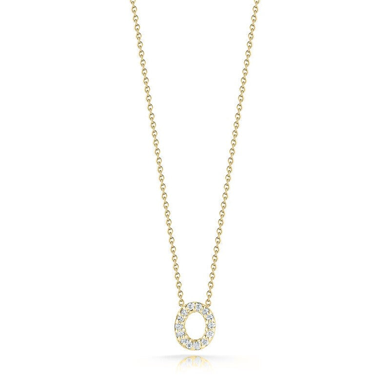 Roberto Coin 18K Diamond Love Letter Necklace "O"