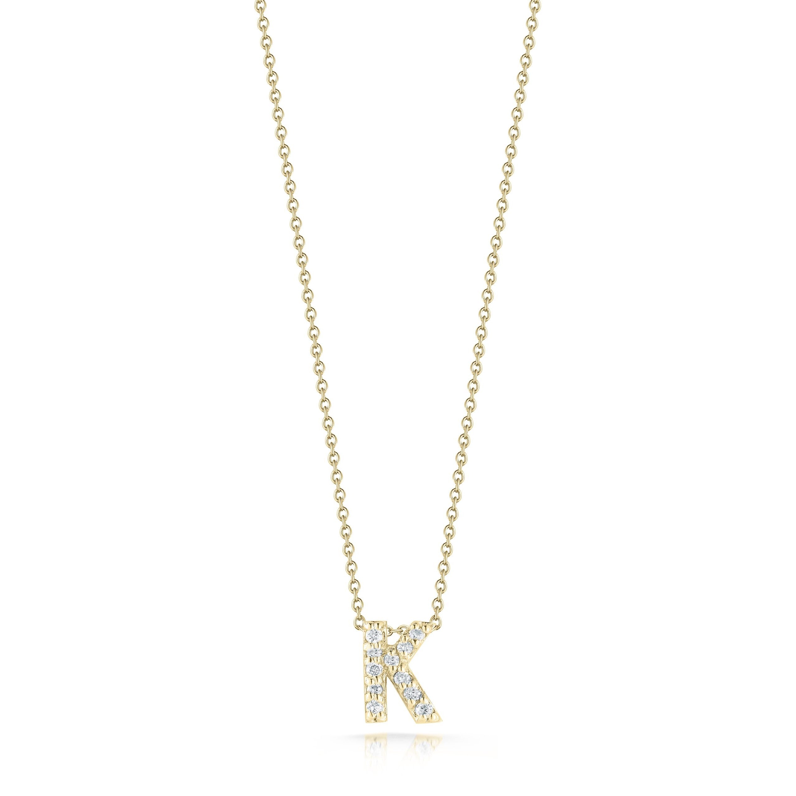 Roberto Coin 18K Diamond Love Letter Necklace "K"