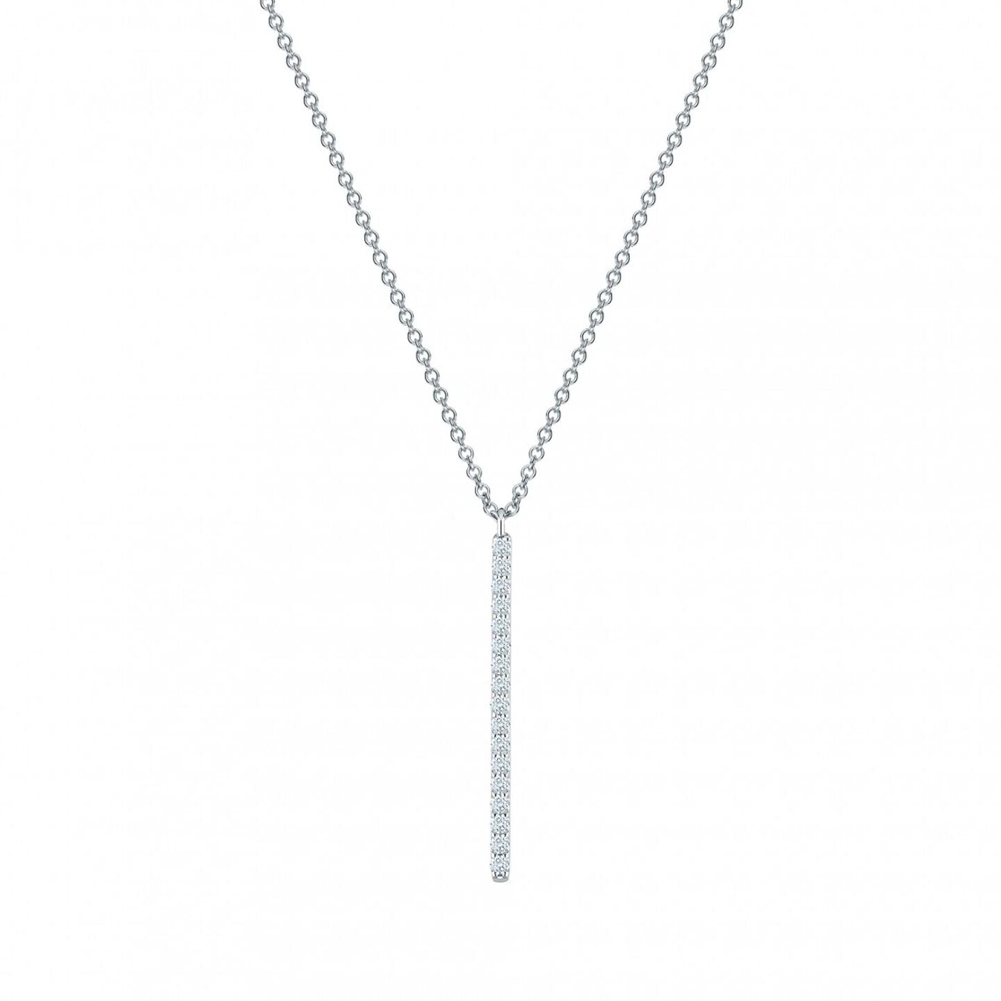 Birks 18KW Vertical Diamond Bar Necklace