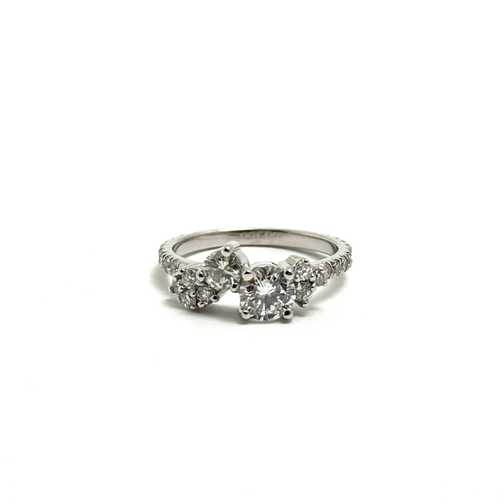 Custom Platinum Diamond Cluster Eternity Ring Mount