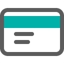 A credit card icon where the mag stripe is teal symbolizing financing options at IJL.