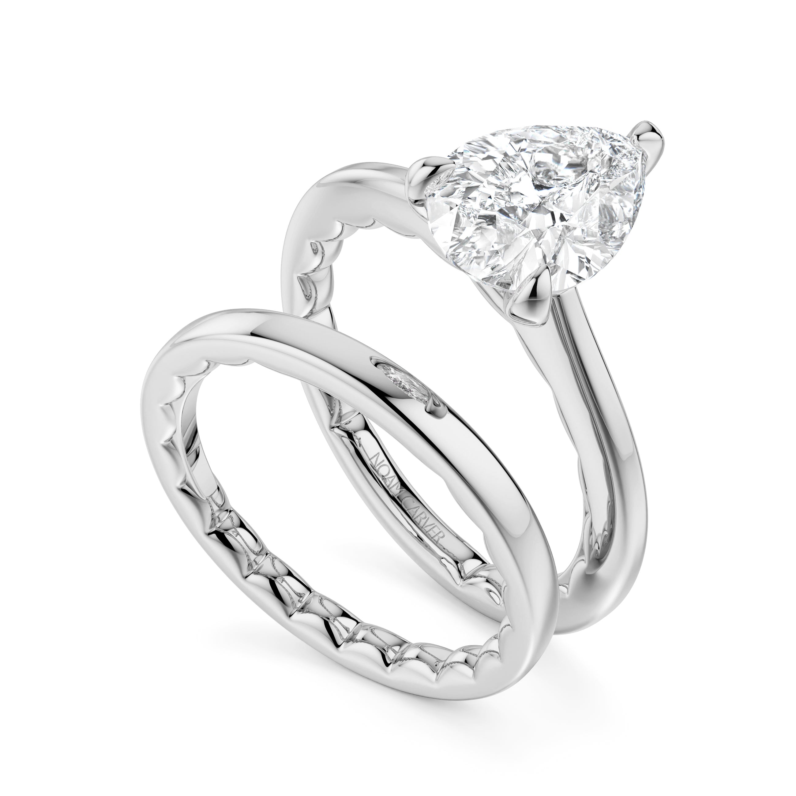 Noam Carver Luna Pear Diamond Engagement Ring