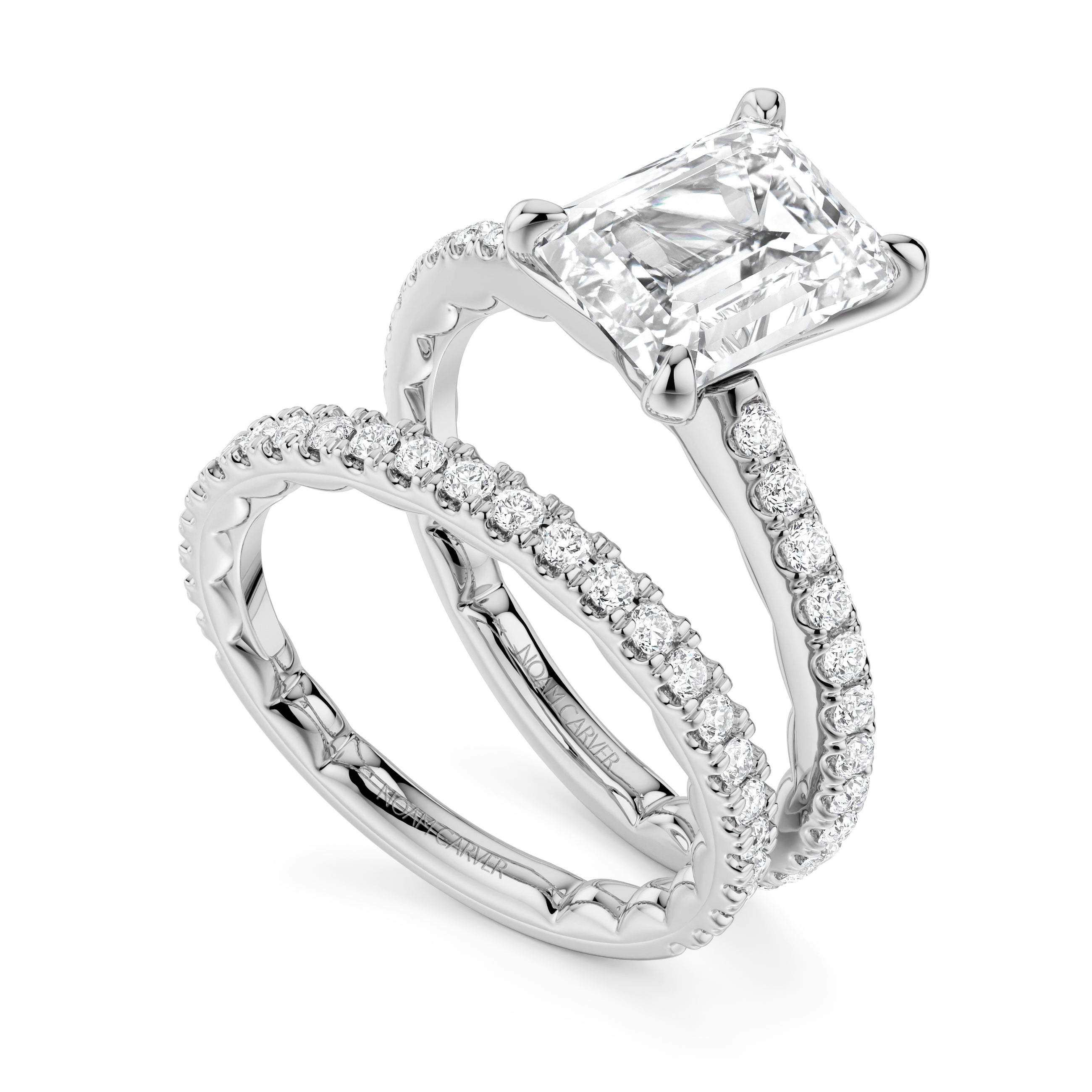 Noam Carver Luna Emerald Diamond Engagement Ring