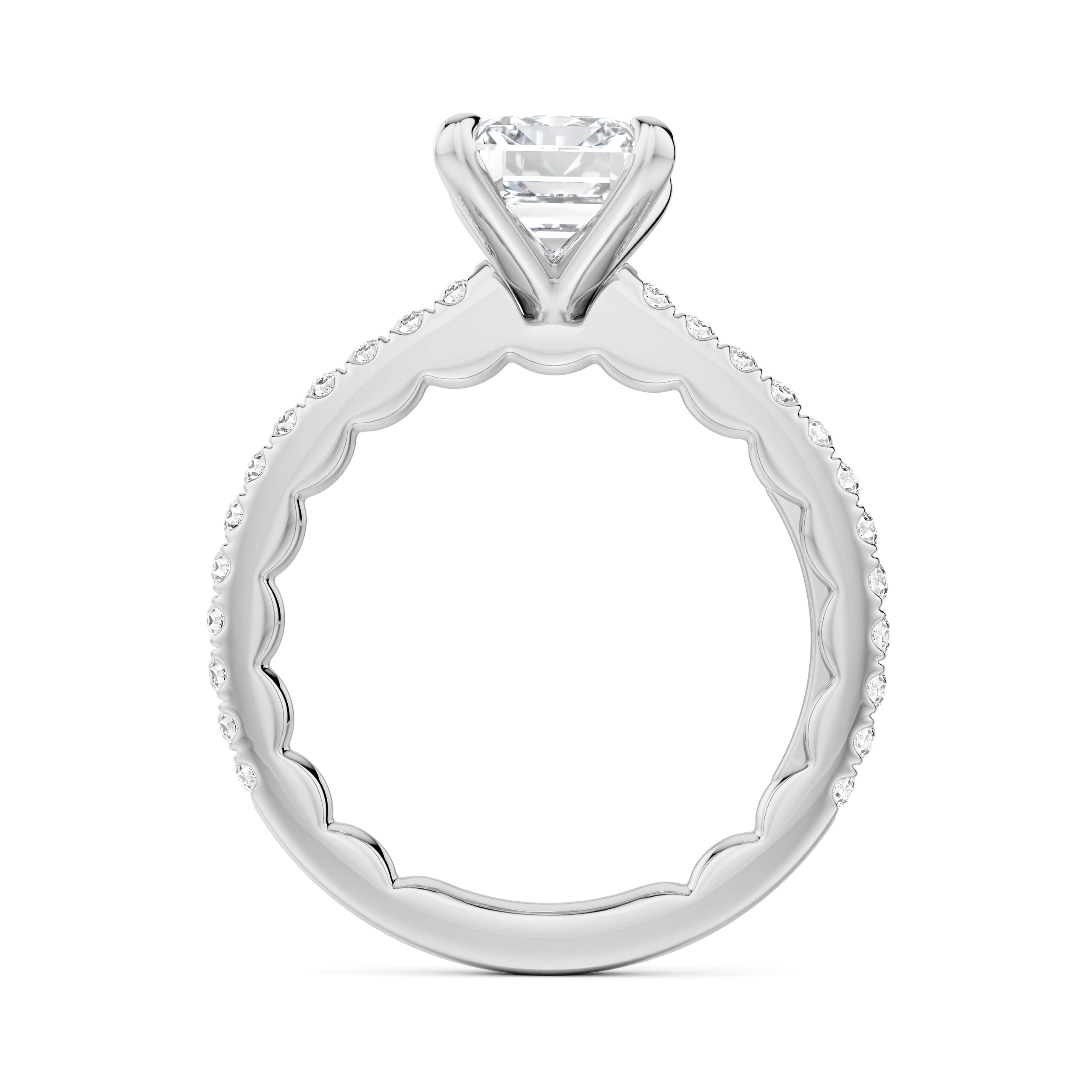 Noam Carver Luna Emerald Diamond Engagement Ring