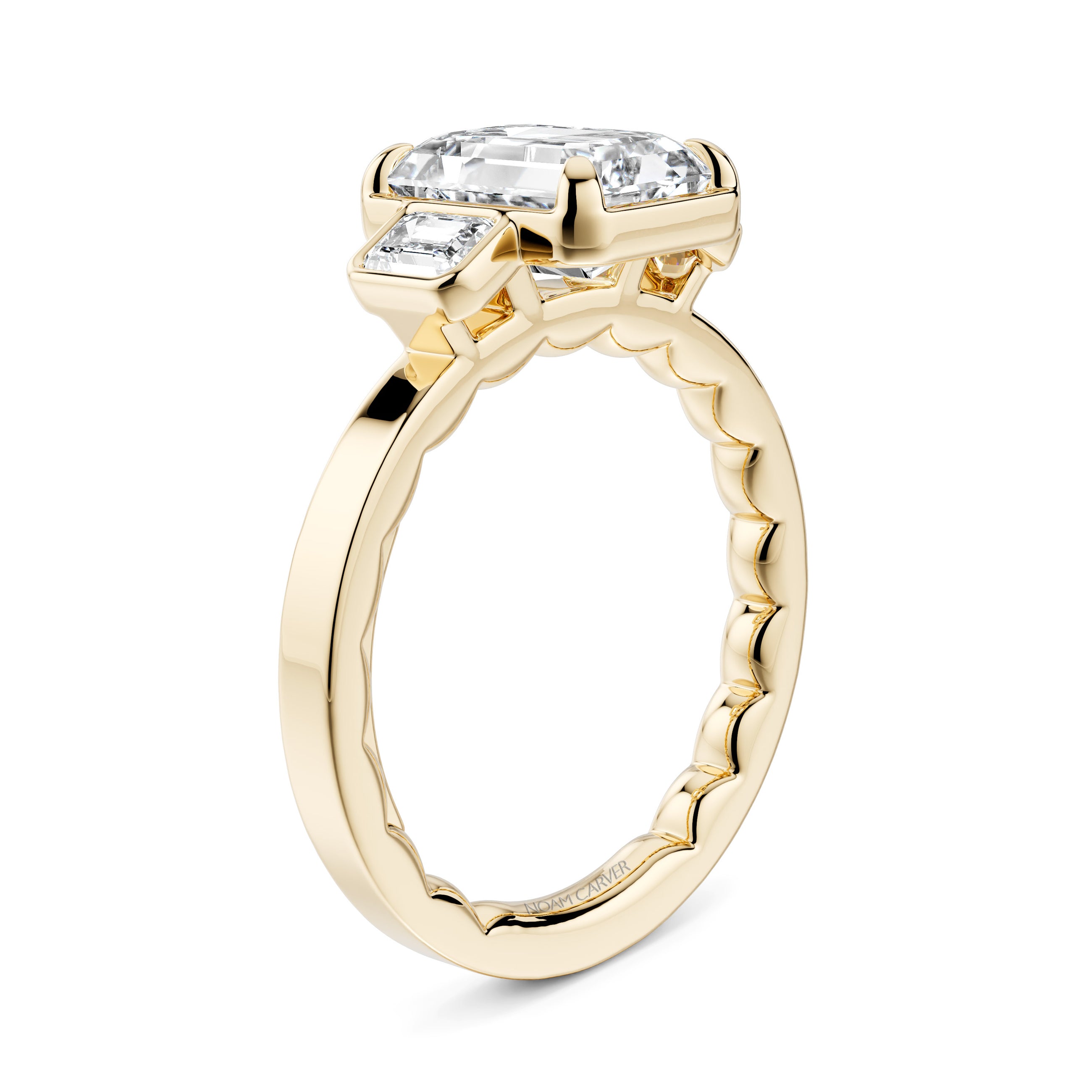 Noam Carver Luna Emerald Diamond Engagement Ring