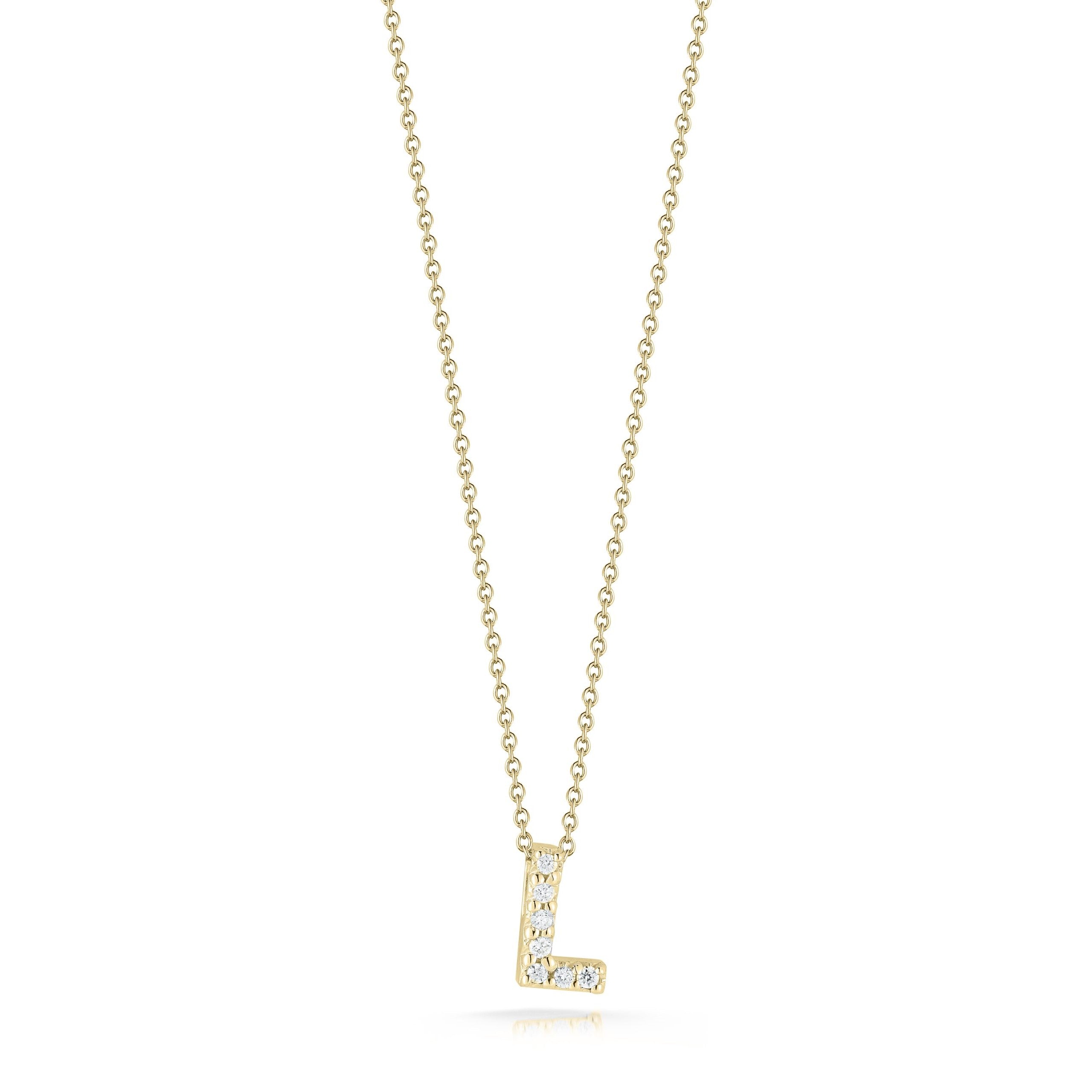 Roberto Coin 18K Diamond Love Letter Necklace "L"