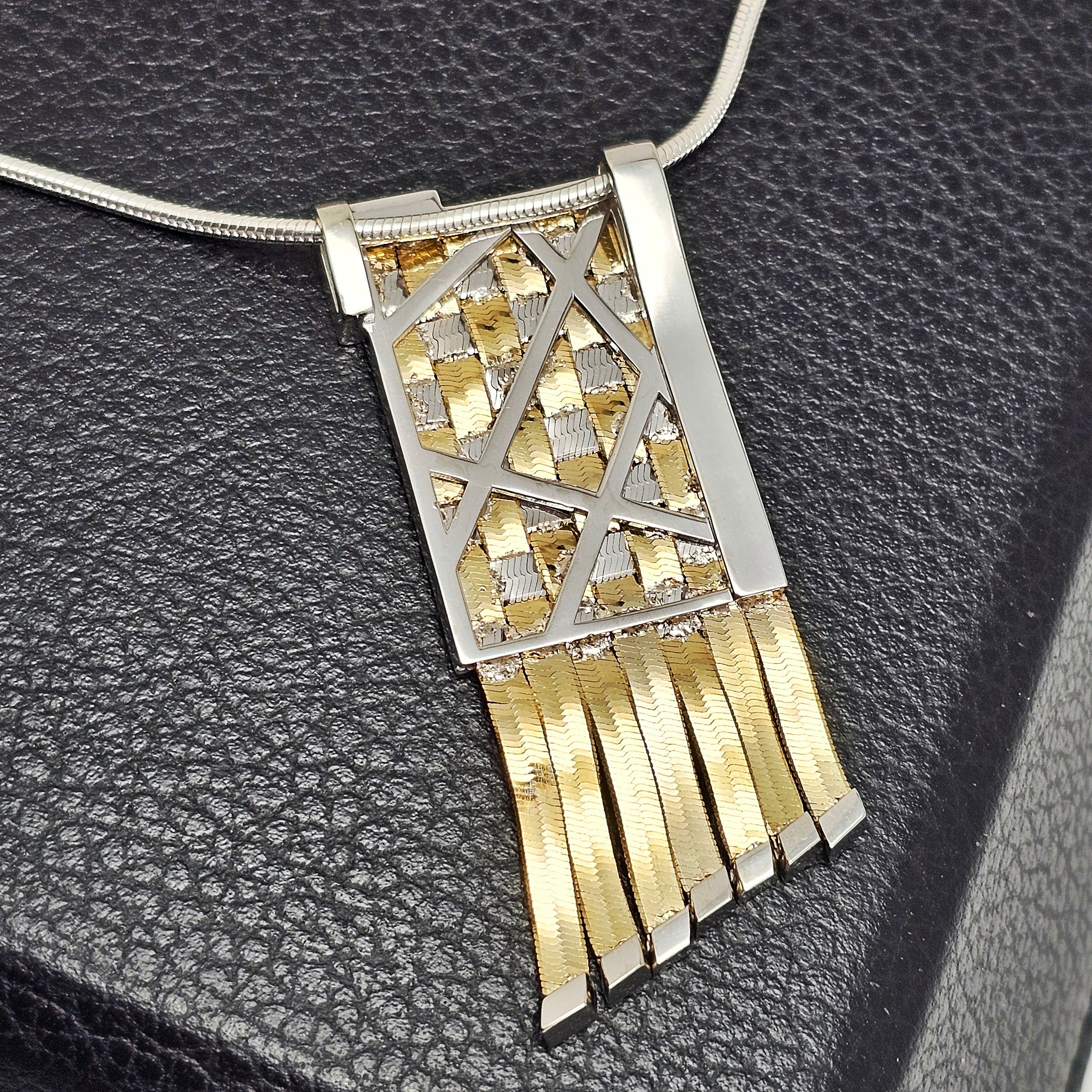 Sapphire & Diamonds Basket Weave Necklace