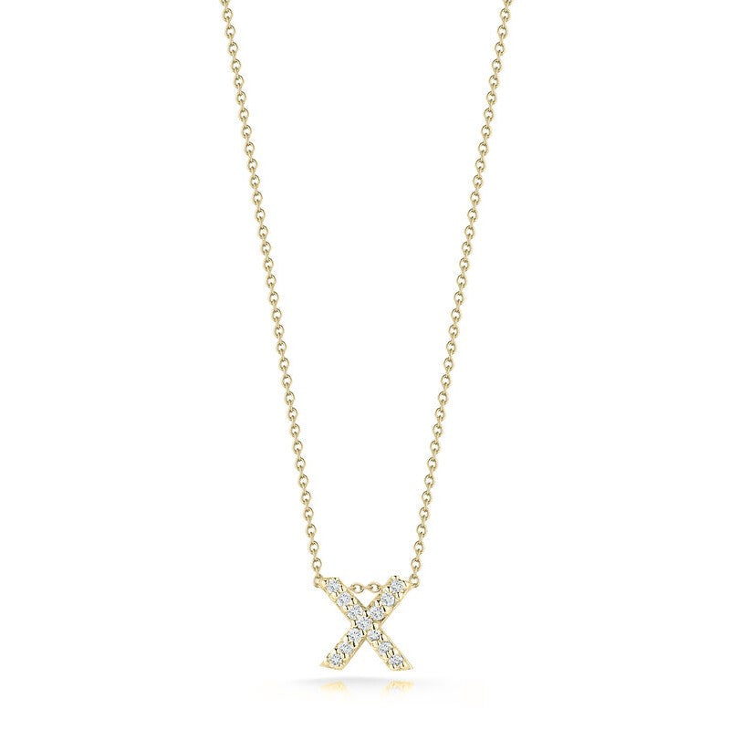 Roberto Coin 18K Diamond Love Letter Necklace "X"