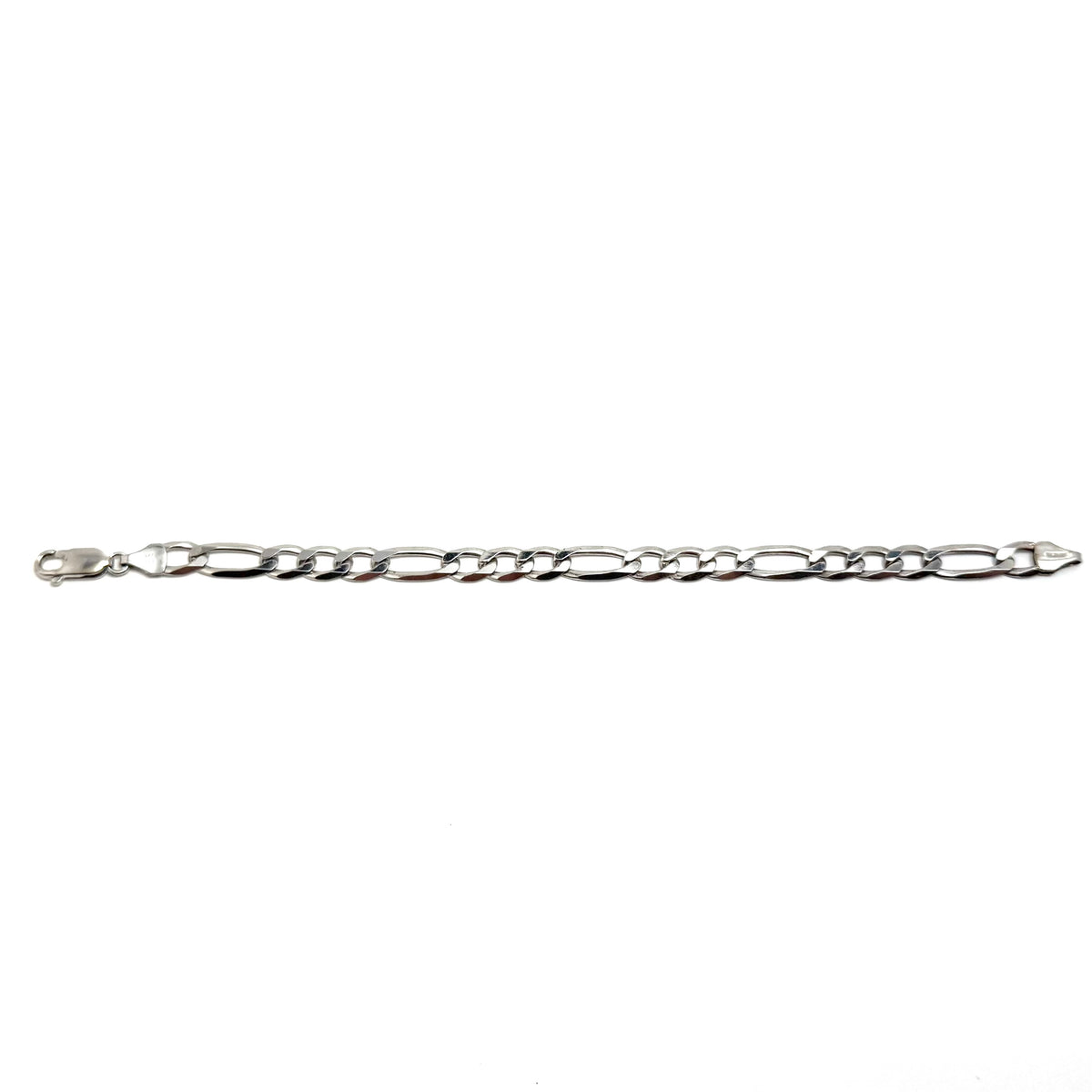 10K White Gold 7.25" Figaro Bracelet