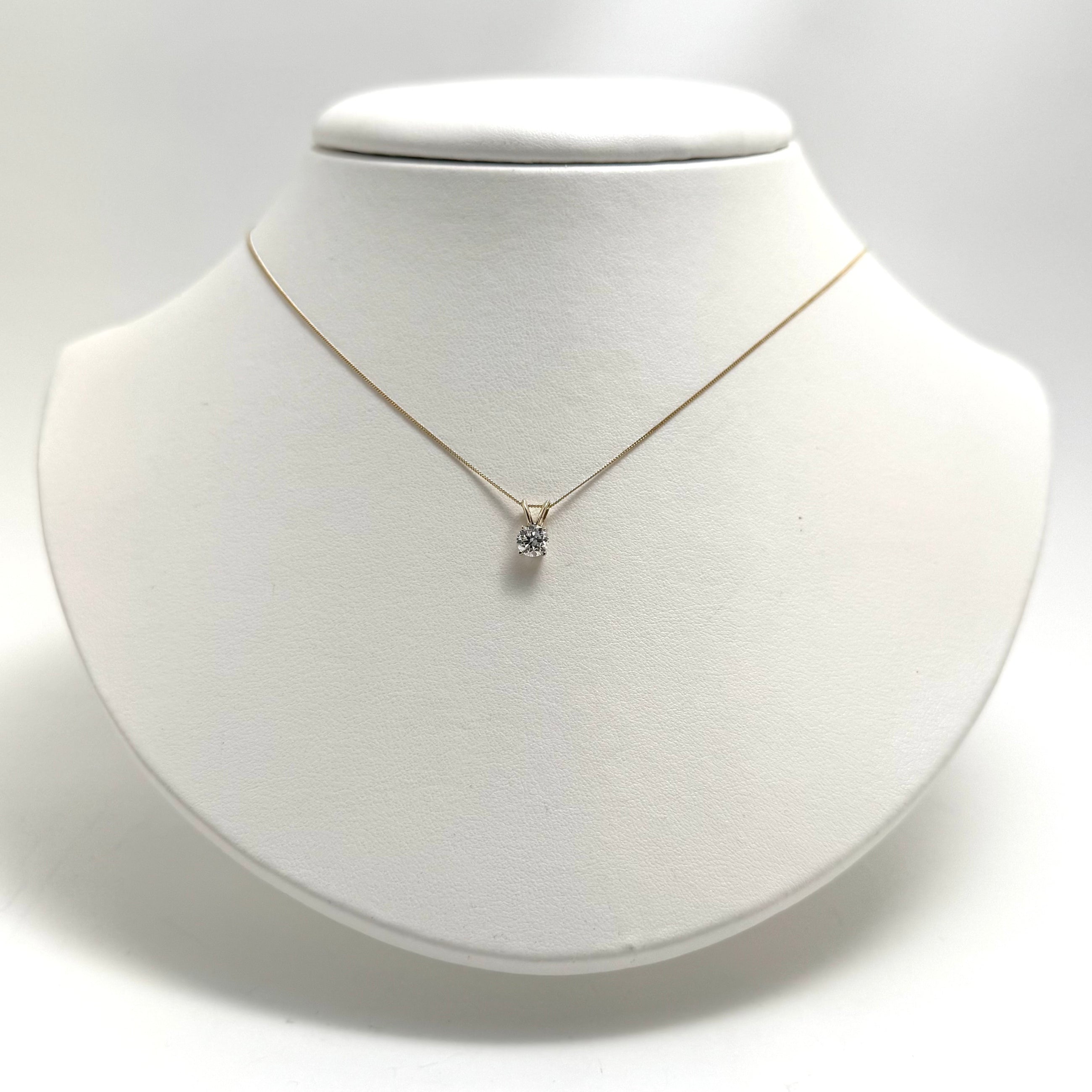 0.50ct Lab Grown Diamond Solitaire Necklace in 10K Yellow Gold