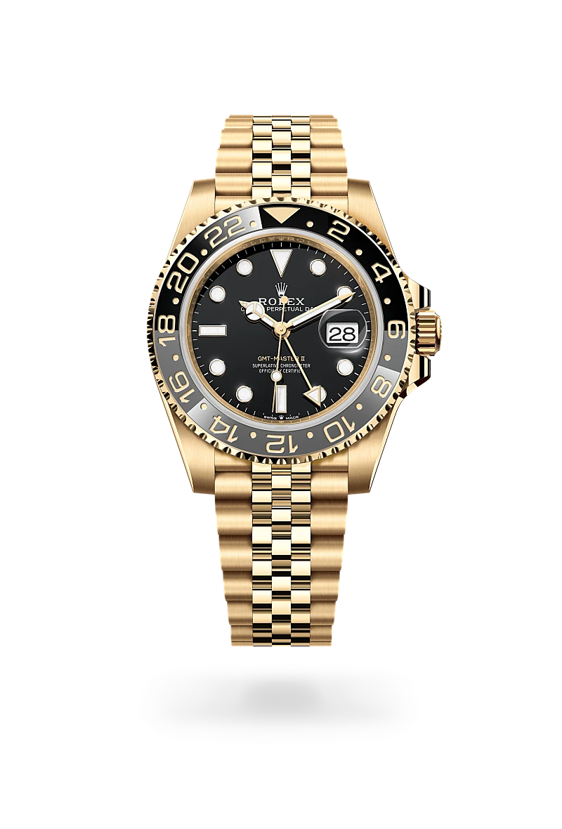 Rolex GMT-Master II in 18 ct yellow gold, M126718GRNR-0001 - IJL Since 1937