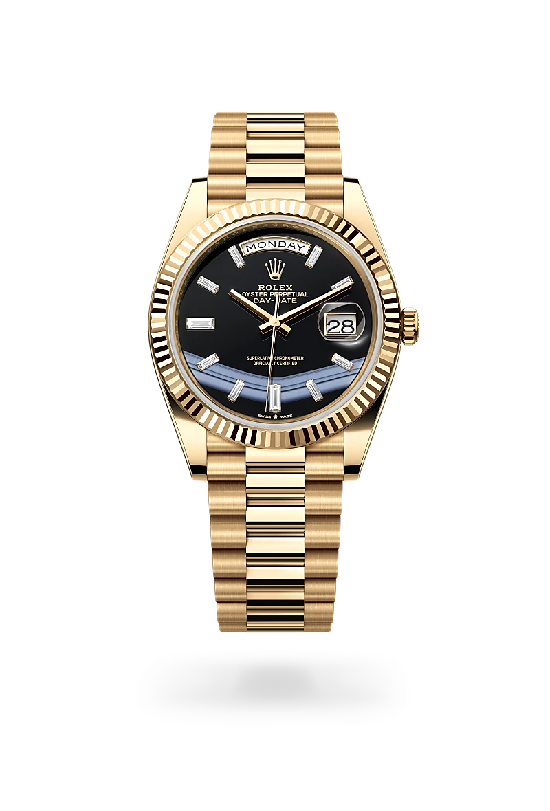 Gold rolex black dial discount