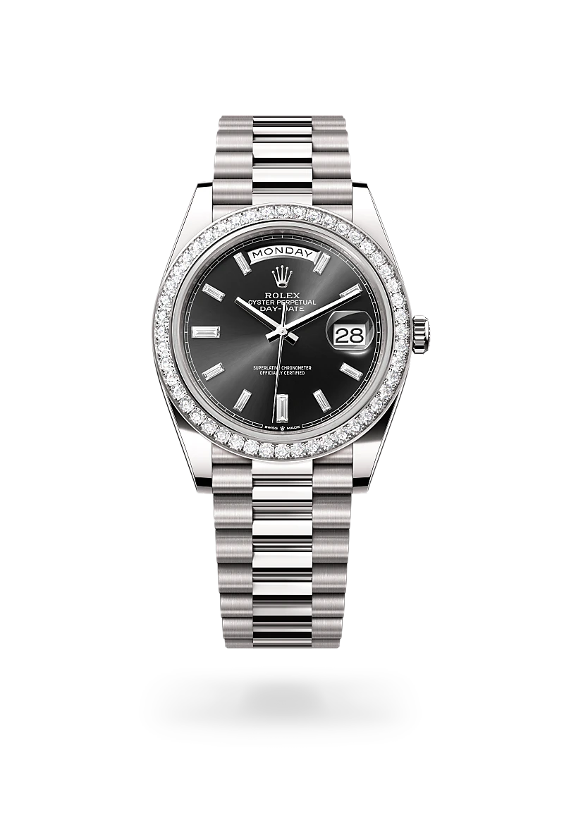 Rolex oyster perpetual day date white gold sale