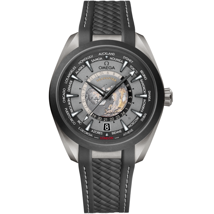 Omega Aqua Terra GMT Worldtimer 220.92.43.22.99.001 Bandiera Jewellers