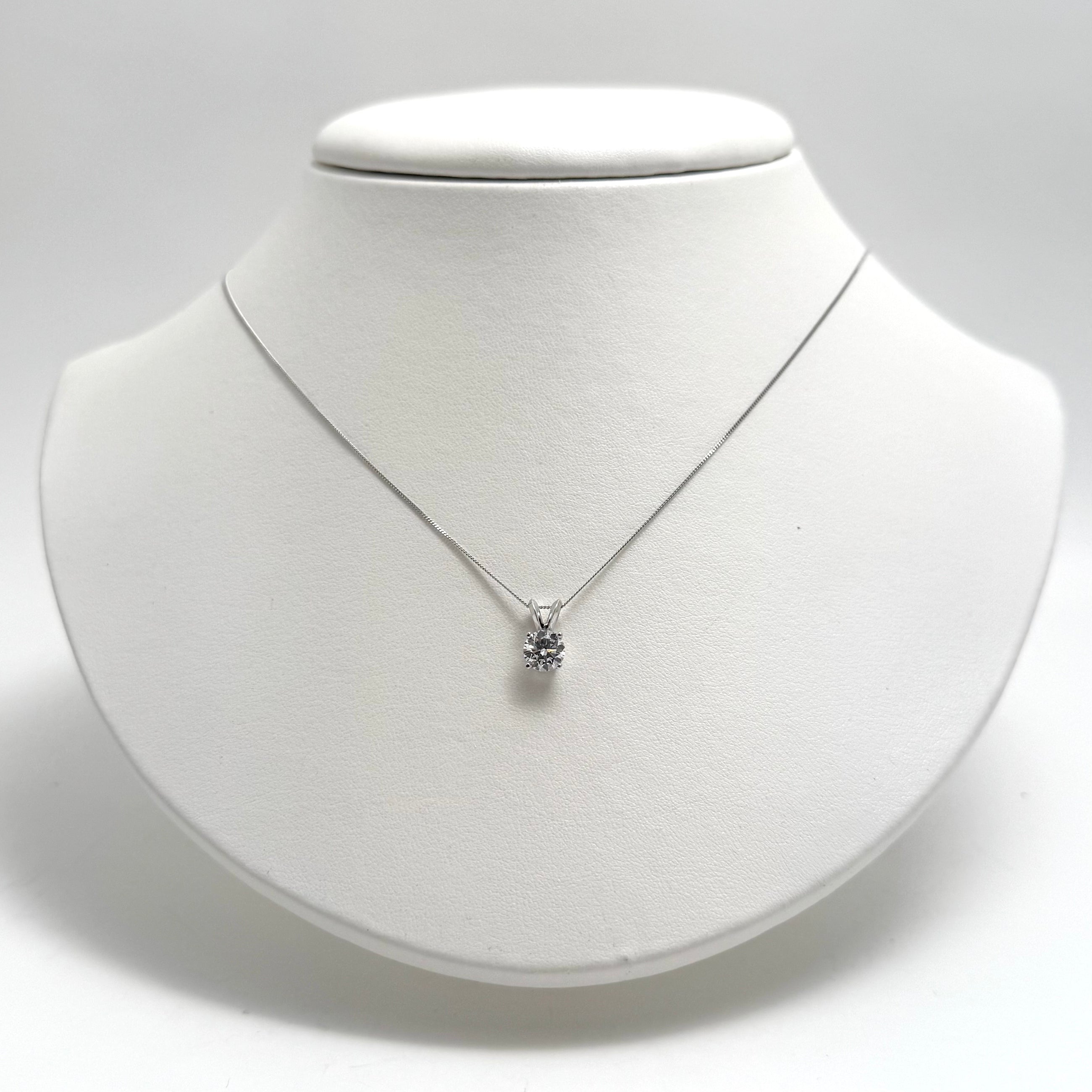 1.00ct Lab Grown Diamond Solitaire Necklace in 10K White Gold