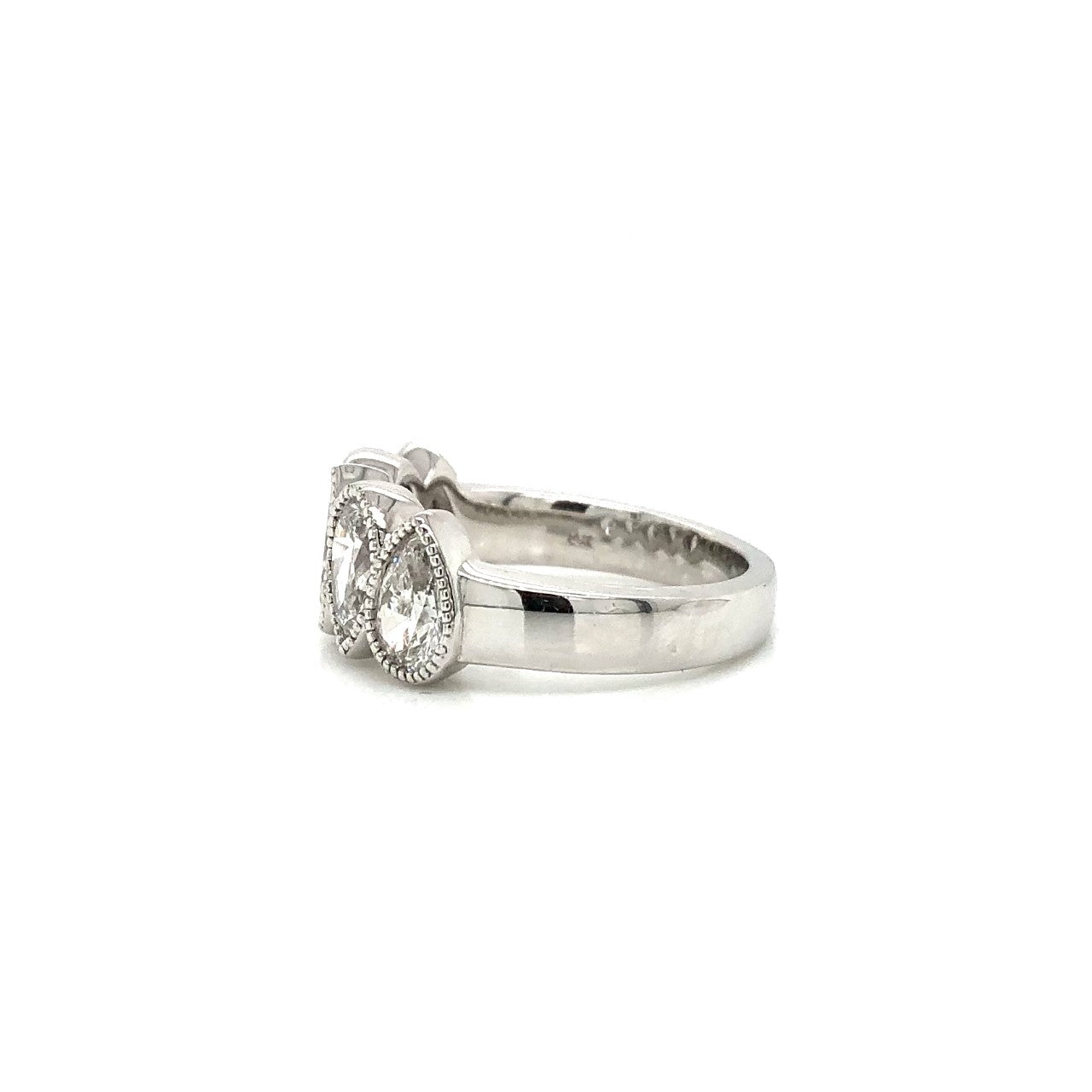 14KW 5 Pear Shaped Diamond Anniversary Ring In White Gold