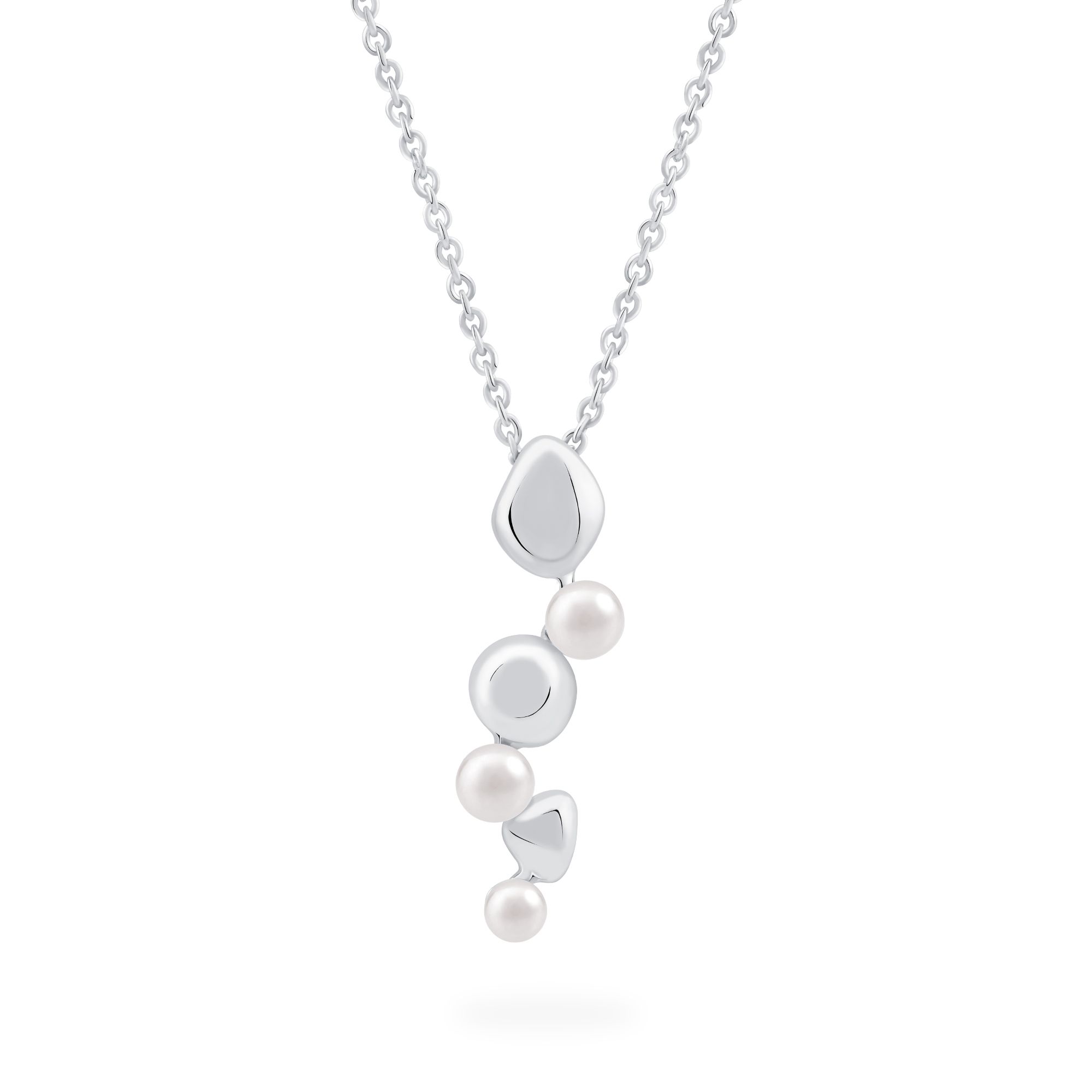 Birks Pebble Silver Drop Necklace