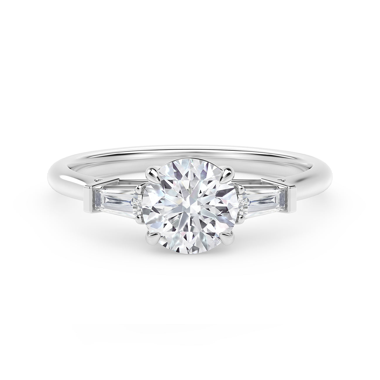 De Beers Forevermark Solitaire Engagement Ring with Shoulder Diamonds