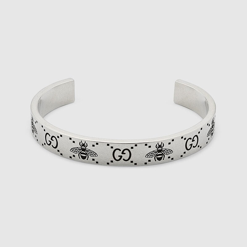 Gucci Silver GG and Bee Cuff