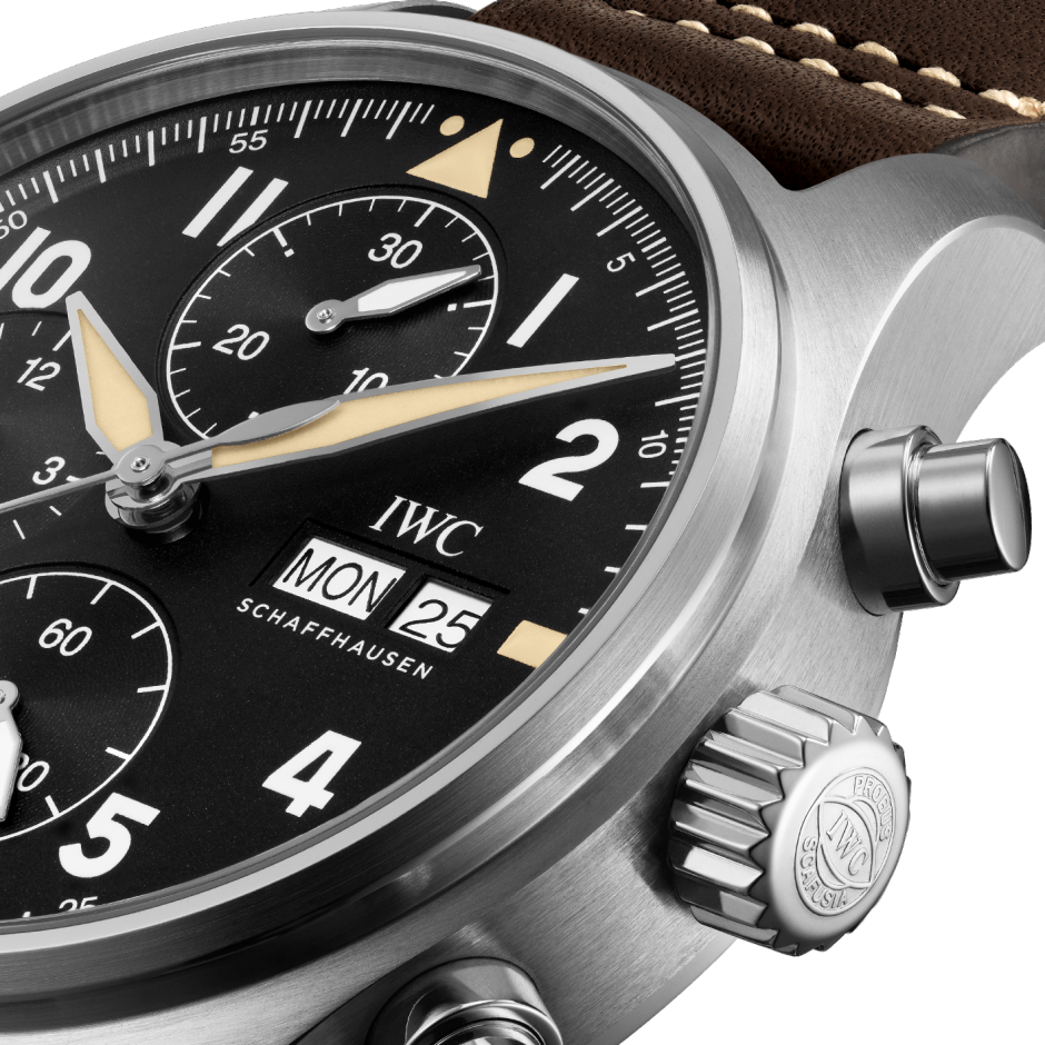 IWC Schaffhausen Pilot's Watch Chronograph Spitfire, model #IW387903, at IJL Since 1937