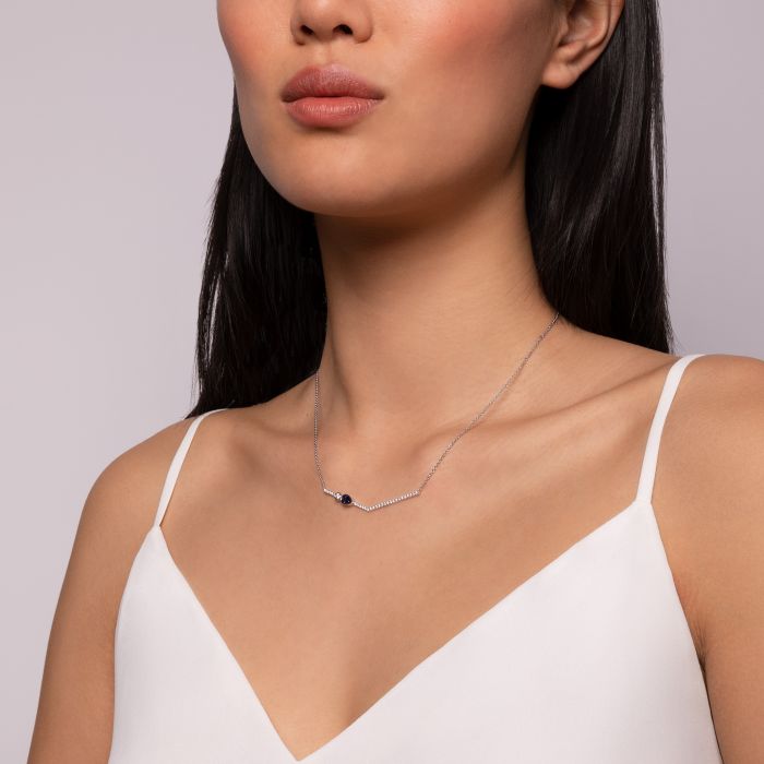 Birks Splash 18K White Chevron Necklace