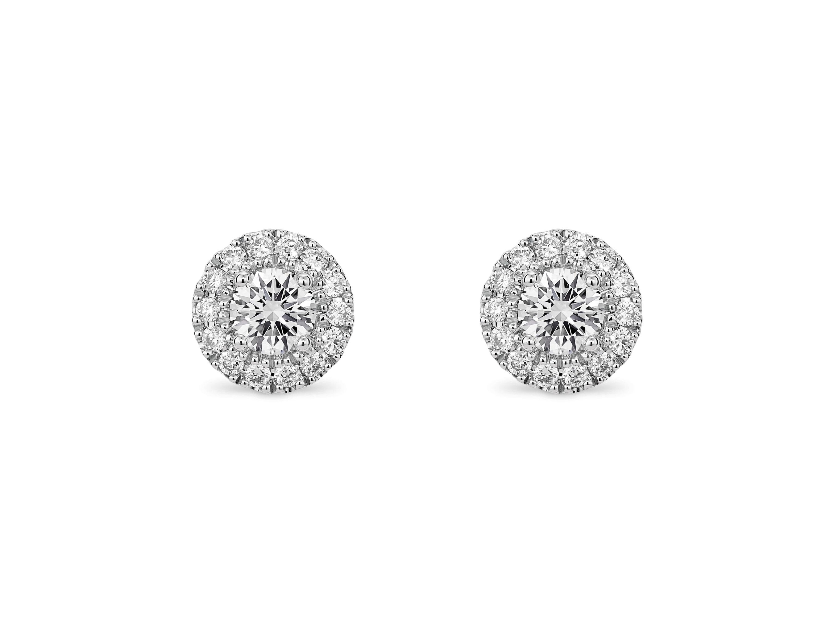 Lightbox Jewelry 10KW Halo Studs 1/2ctw White LGD