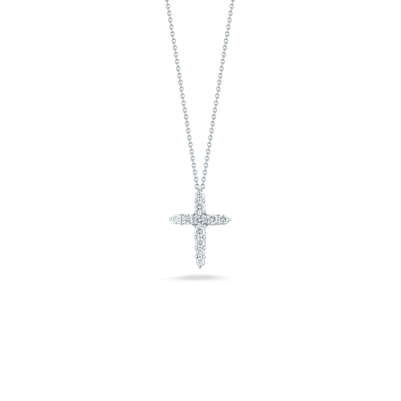 Roberto Coin 18KW Diamond Cross Necklace