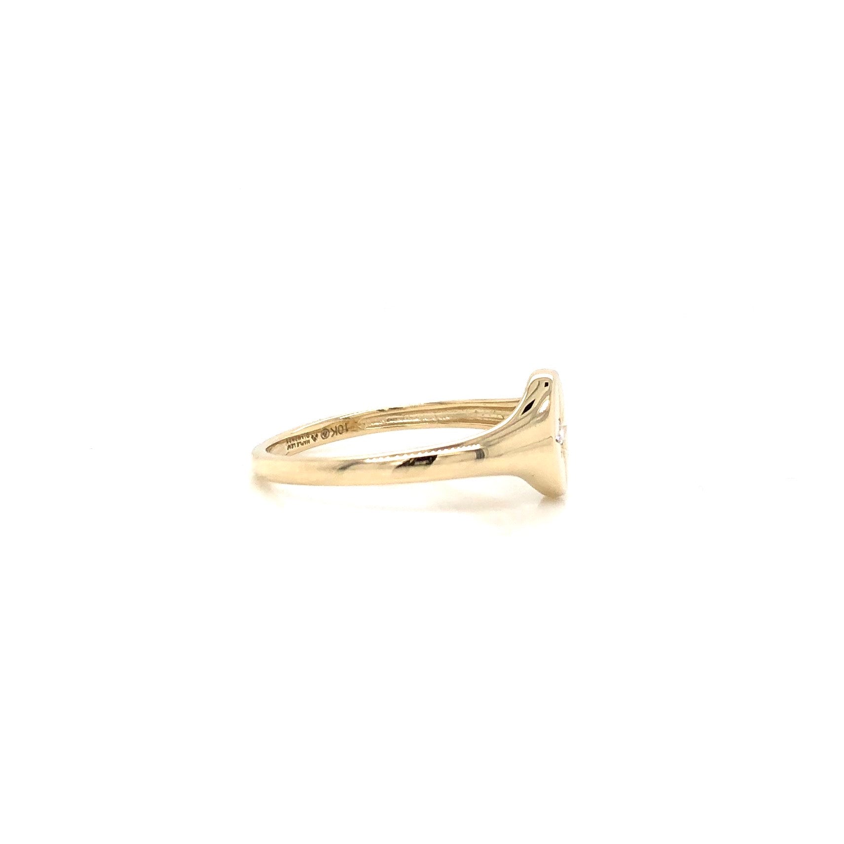10KY Diamond Star Signet Ring