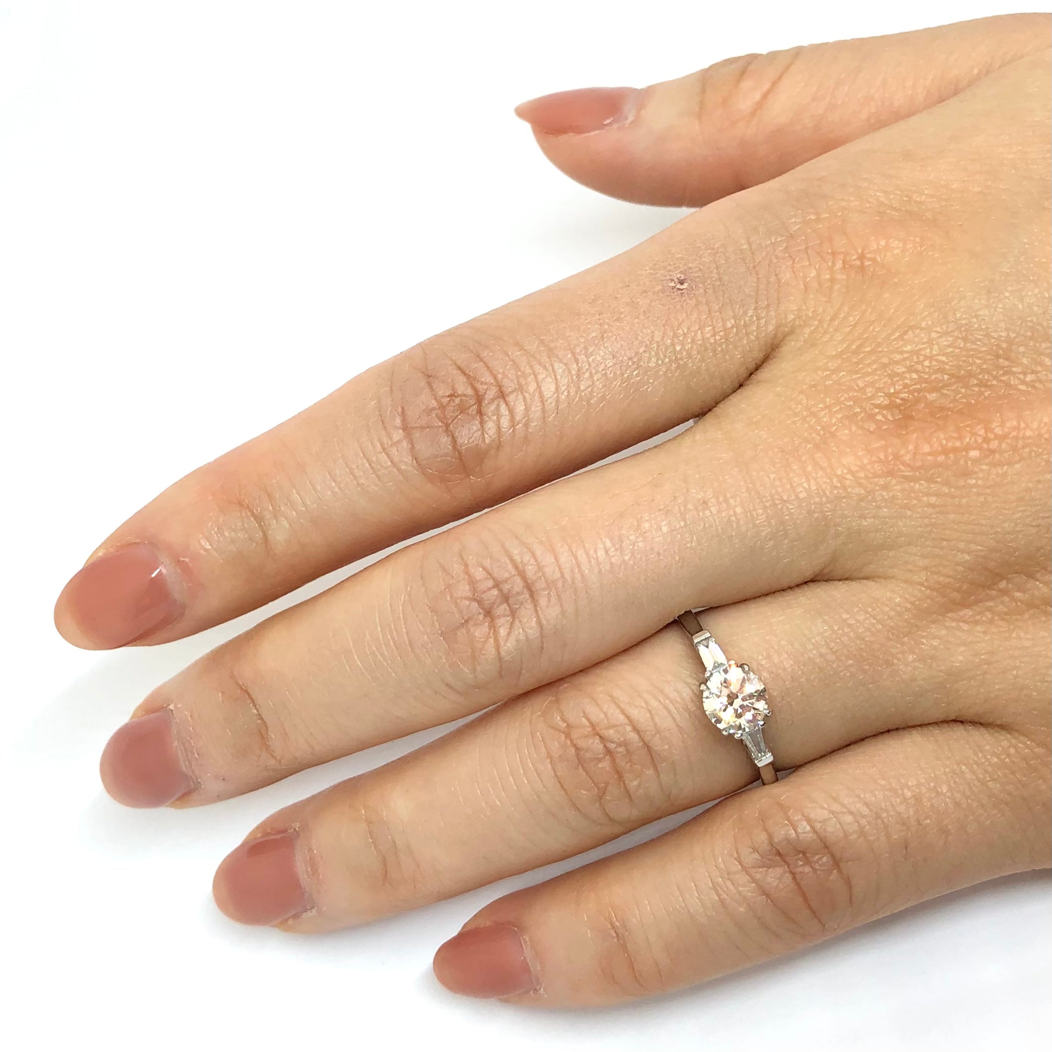 De Beers Forevermark Solitaire Engagement Ring with Shoulder Diamonds