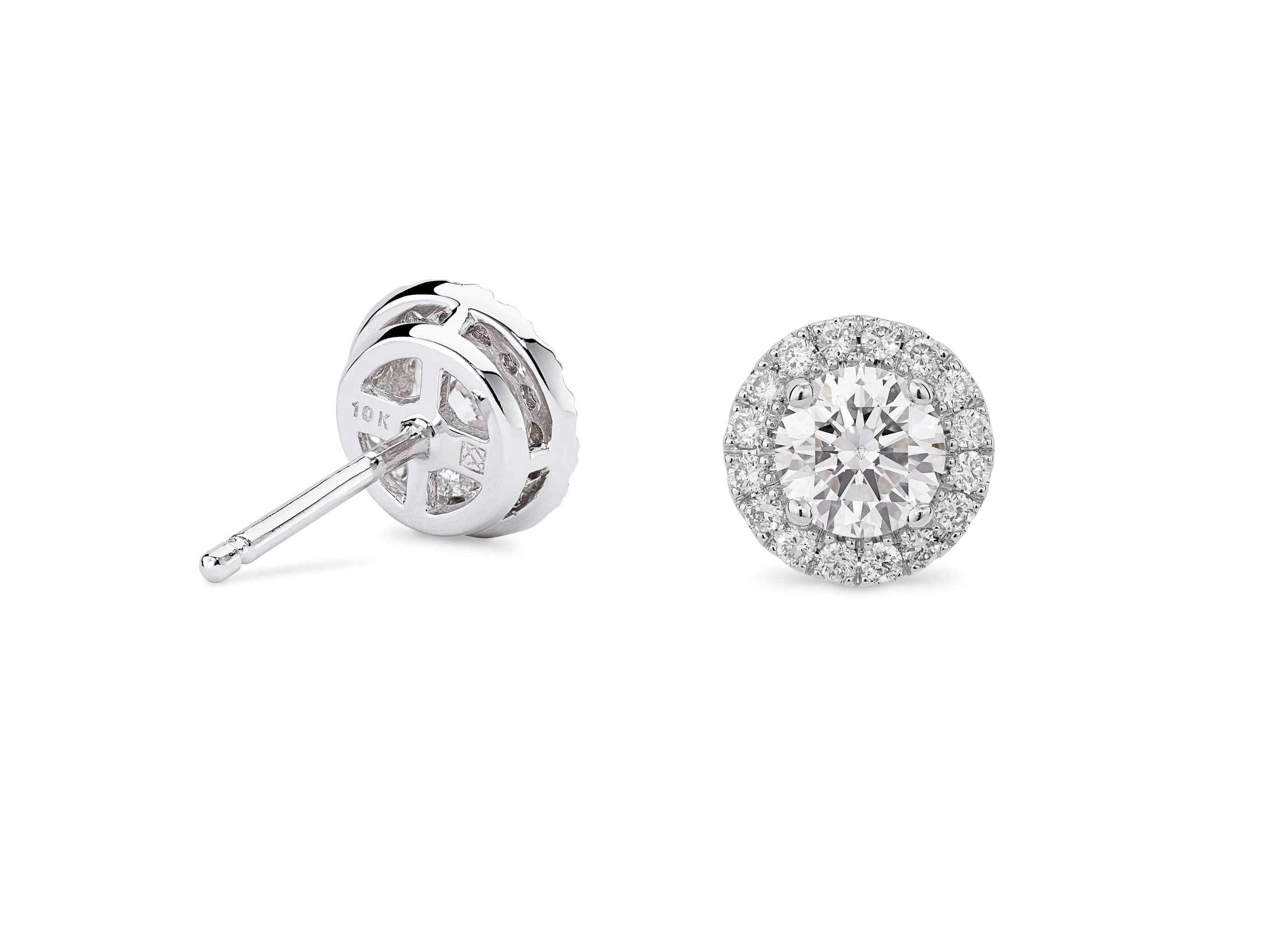 Lightbox Jewelry 10KW Halo Earrings 1ctw White LGD