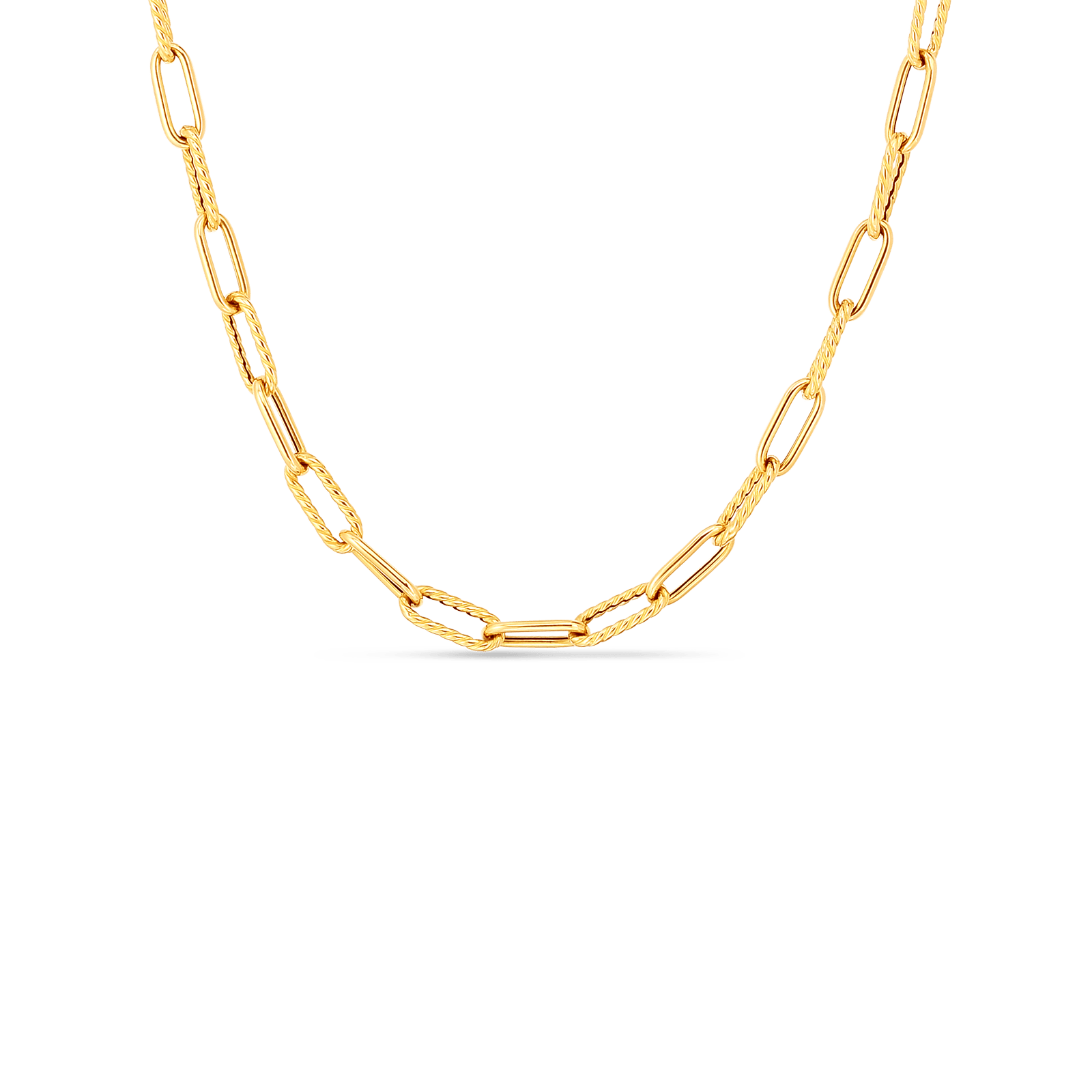 Roberto Coin 18KY Designer Gold Paperclip Chain | 34