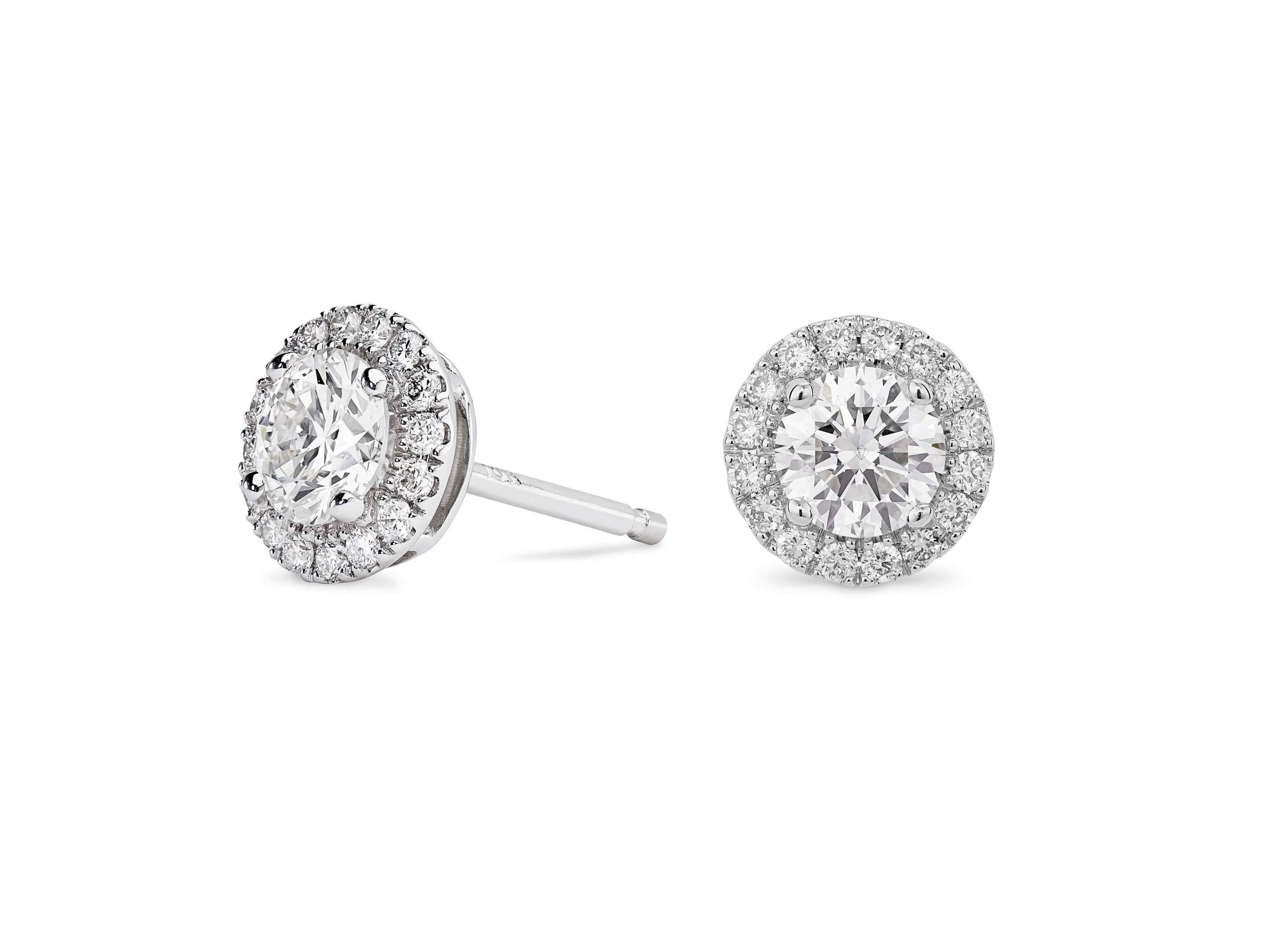 Lightbox Jewelry 10KW Halo Earrings 1ctw White LGD