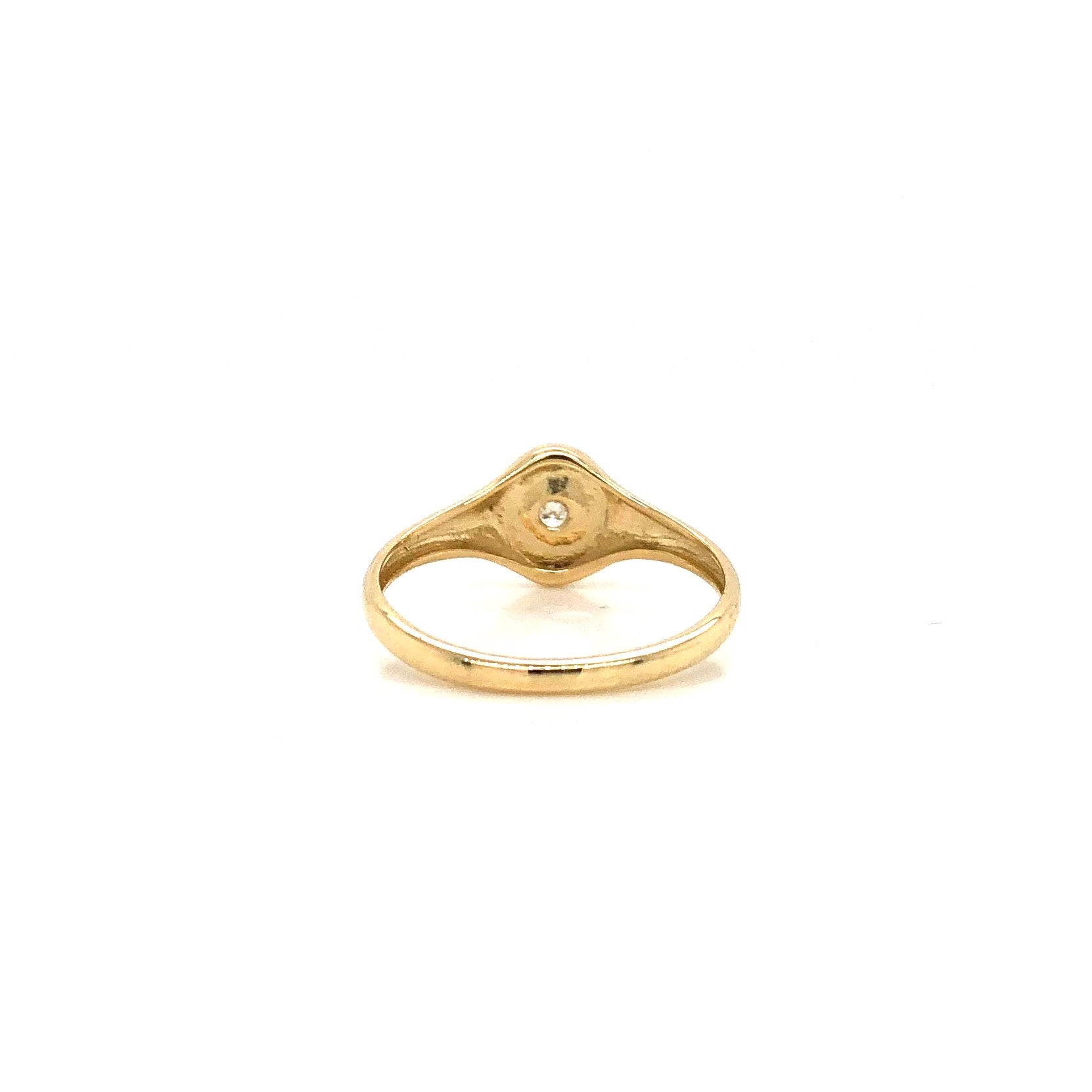10KY Diamond Star Signet Ring