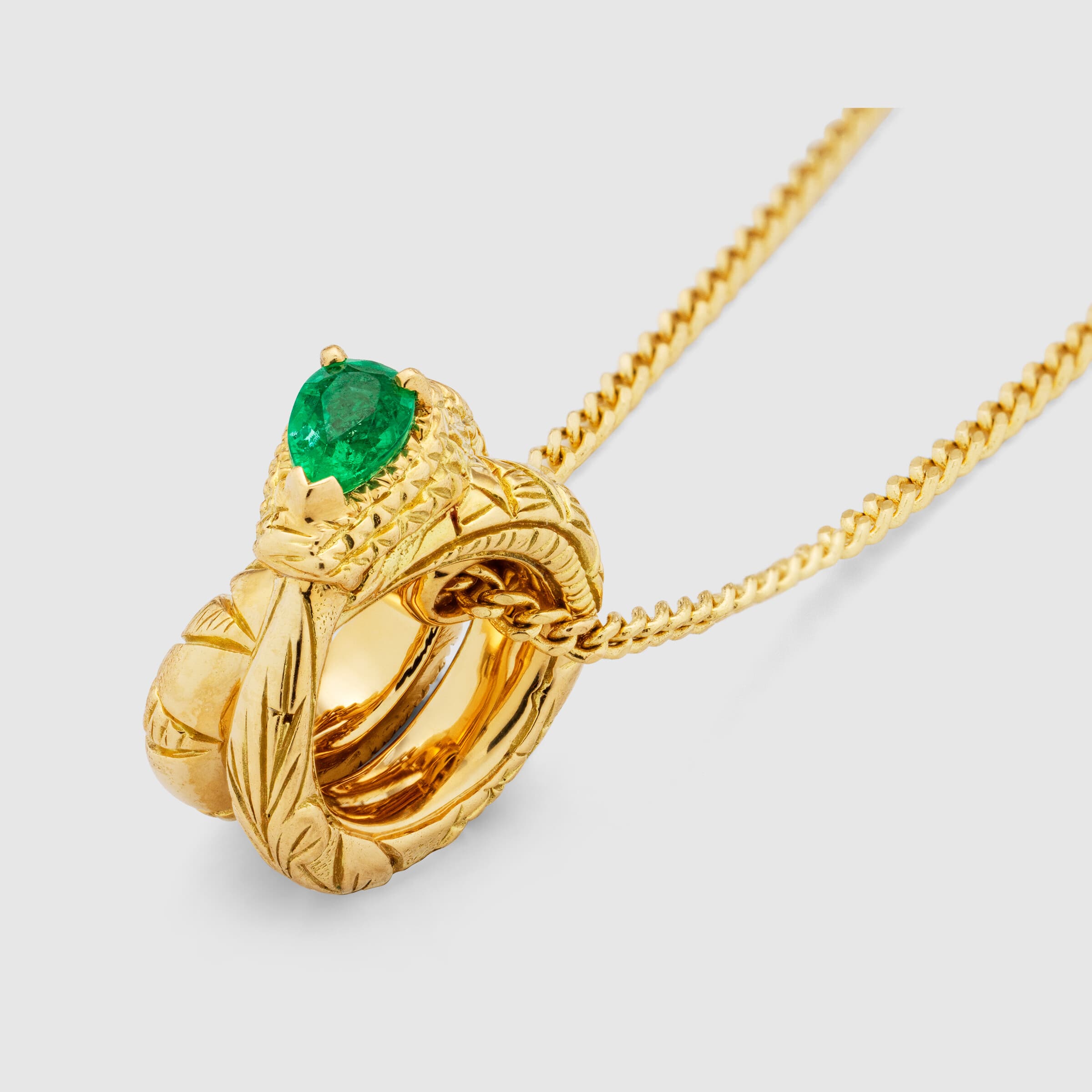 Gucci Ouroboros Necklace in Yellow Gold