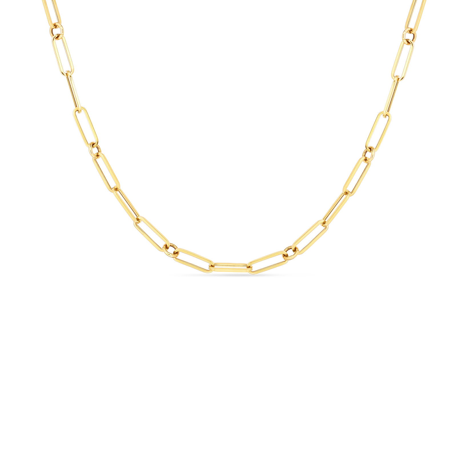 Roberto Coin 18KY Designer Gold Paperclip Chain | 17