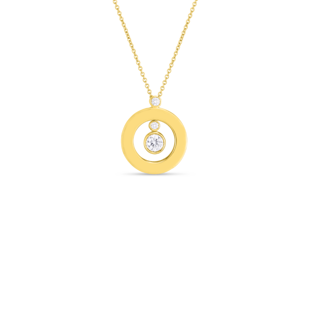Roberto Coin 18KY Mini O Diamond Necklace
