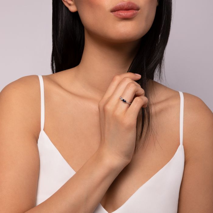 Birks Splash 18K White Chevron Ring