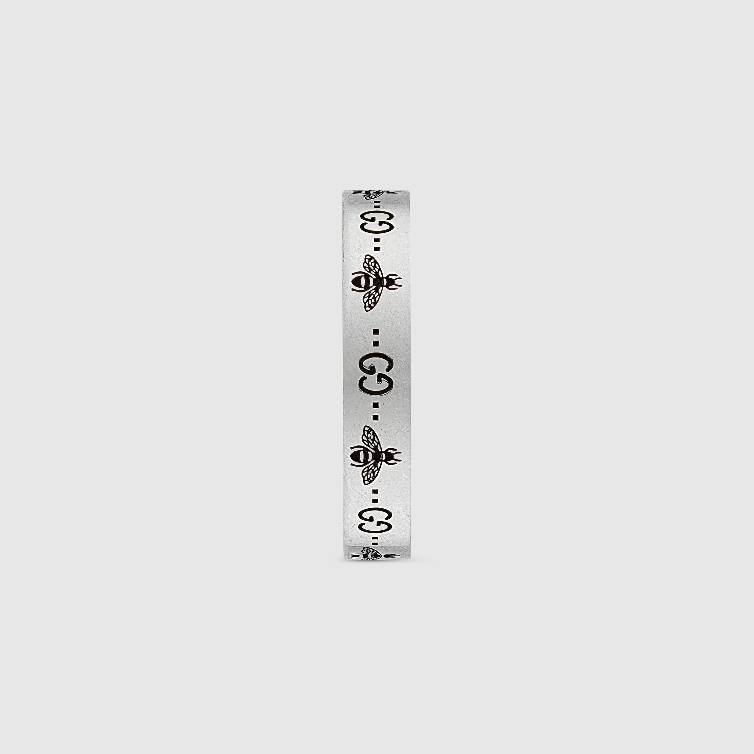 Gucci GG and Bee Silver 4mm Band