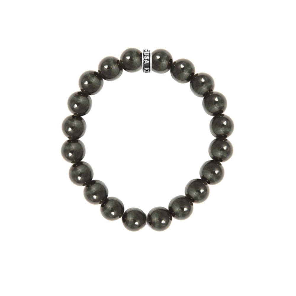 King Baby 10mm Tiger Eye Beaded Bracelet with Logo