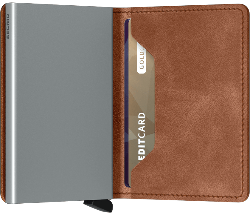 Secrid Slimwallet Vintage Cognac-Silver