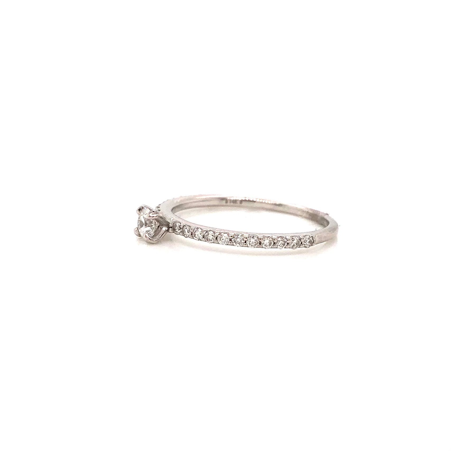 14k White Gold 0.15ct Diamond Engagement Ring