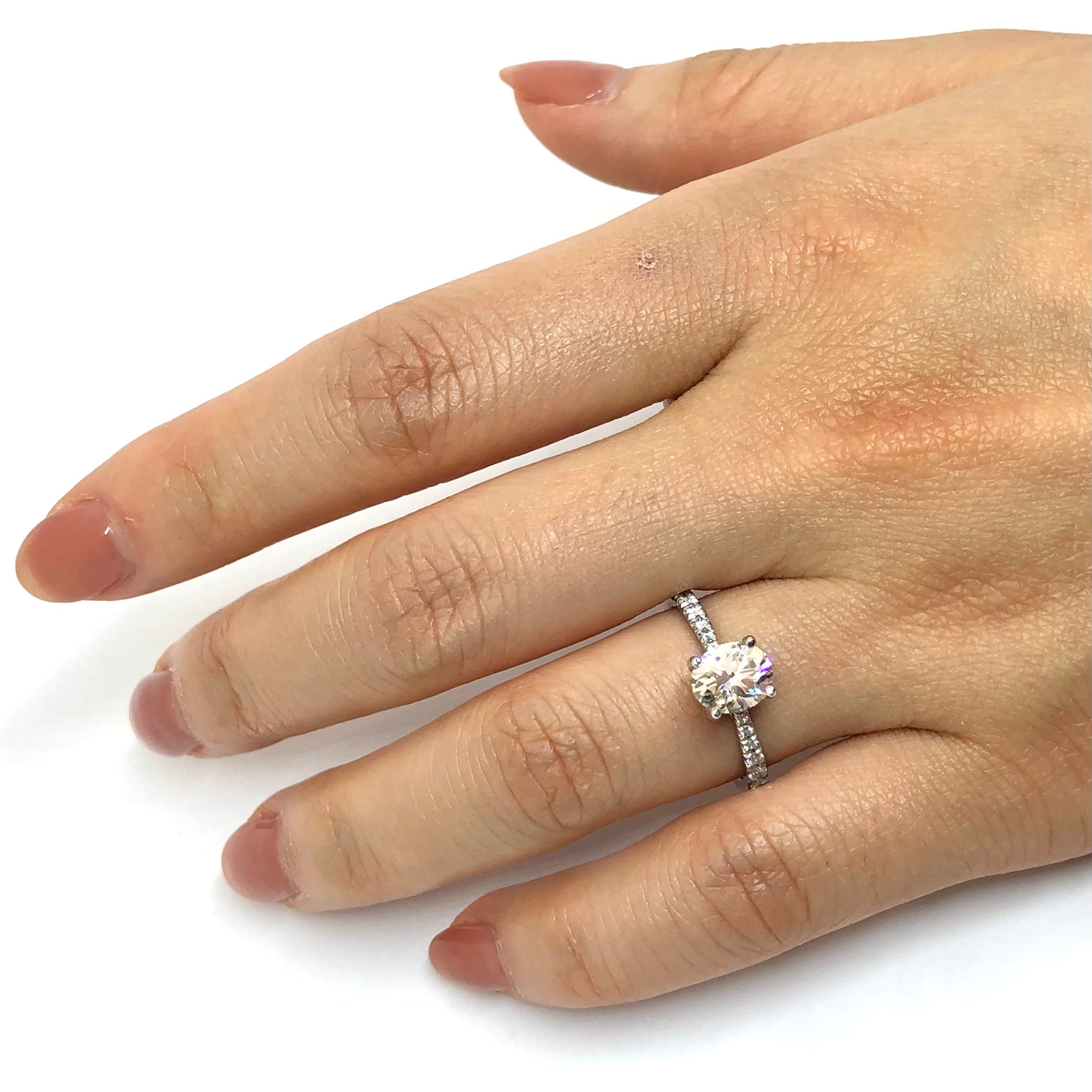 De Beers Forevermark Black Label Solitaire Engagement Ring with Shoulder Diamonds