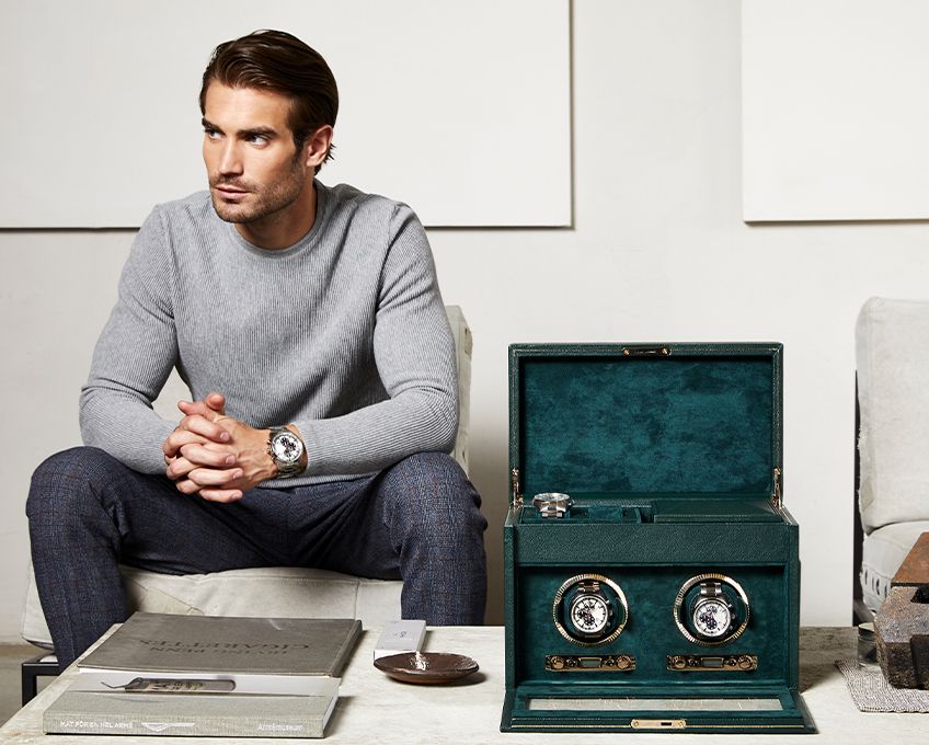 WOLF British Racing Green Double Watch Winder