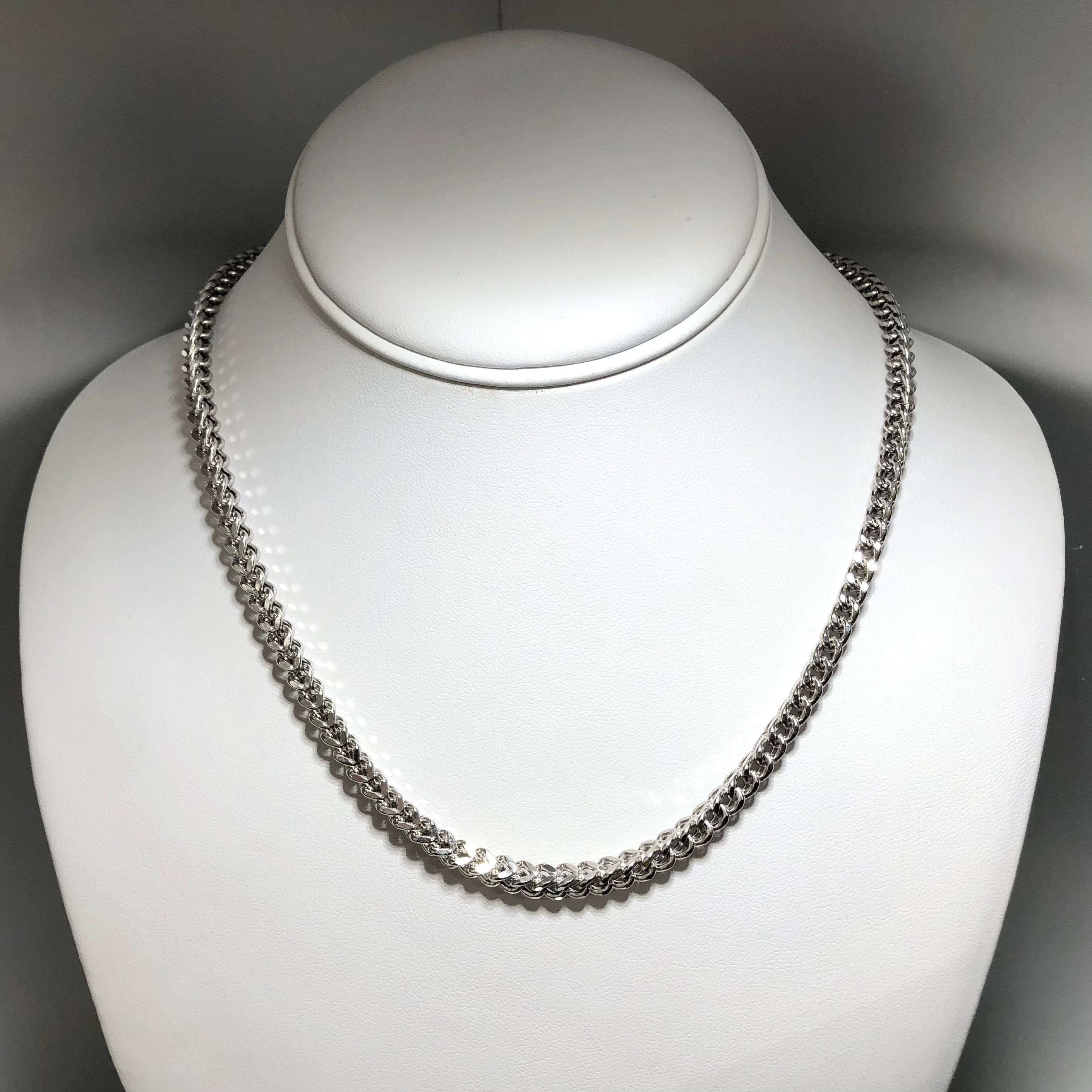 14K White Gold 18" Franco Chain 4.4mm