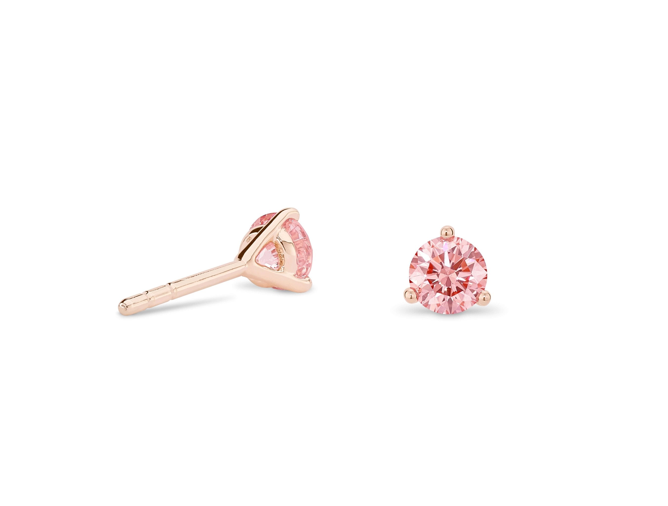 Lightbox Jewelry 10KR Studs 1/2ctw Pink LGD