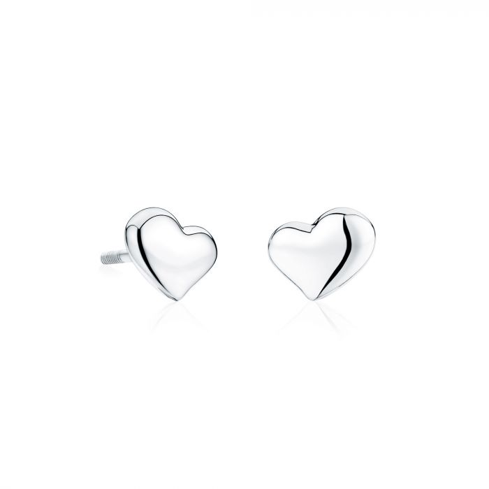 Birks Silver Heart Stud Earrings